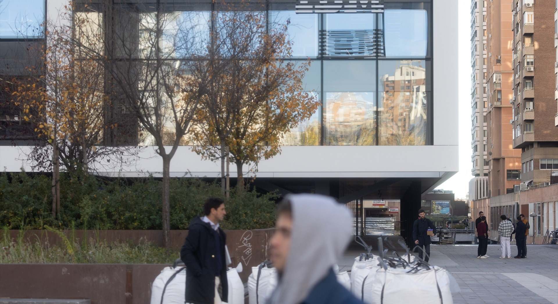 Fachada del IBM Innovation Studio, en Madrid. Europa Press