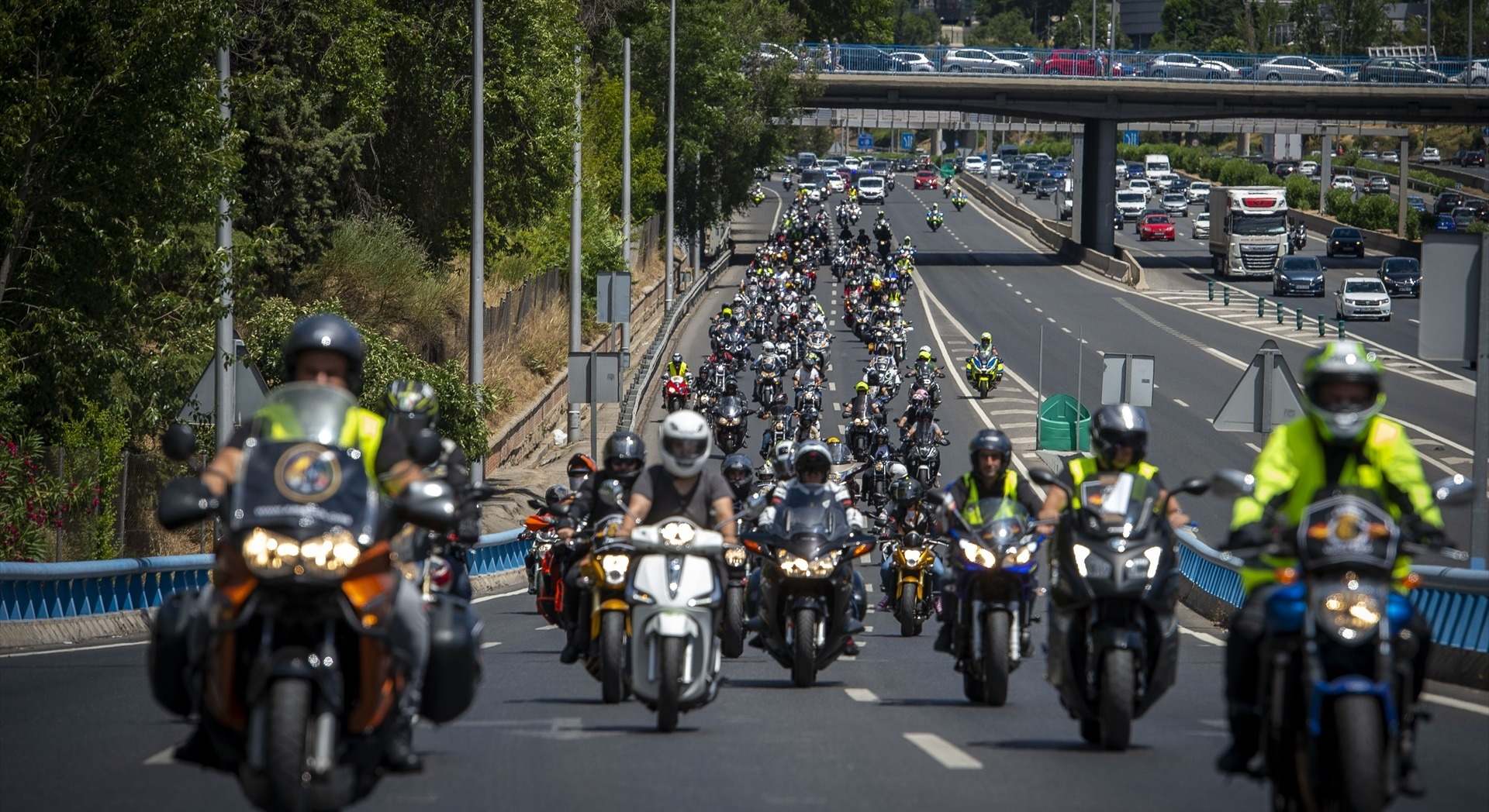 Marcha motera, a su paso por la M-30