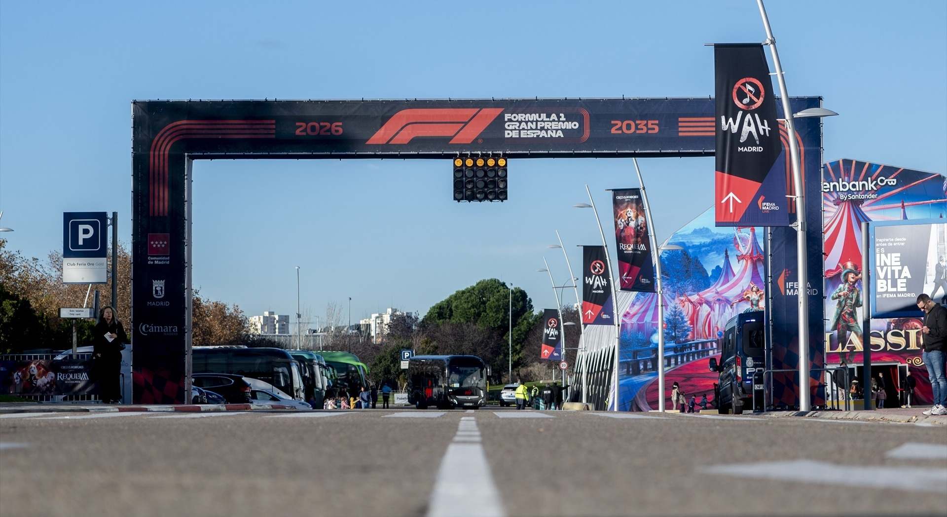 Arco de salida que tendrá el Gran Premio de España de Fórmula 1, en IFEMA Madrid, a 5 de diciembre de 2024, en Madrid (España)