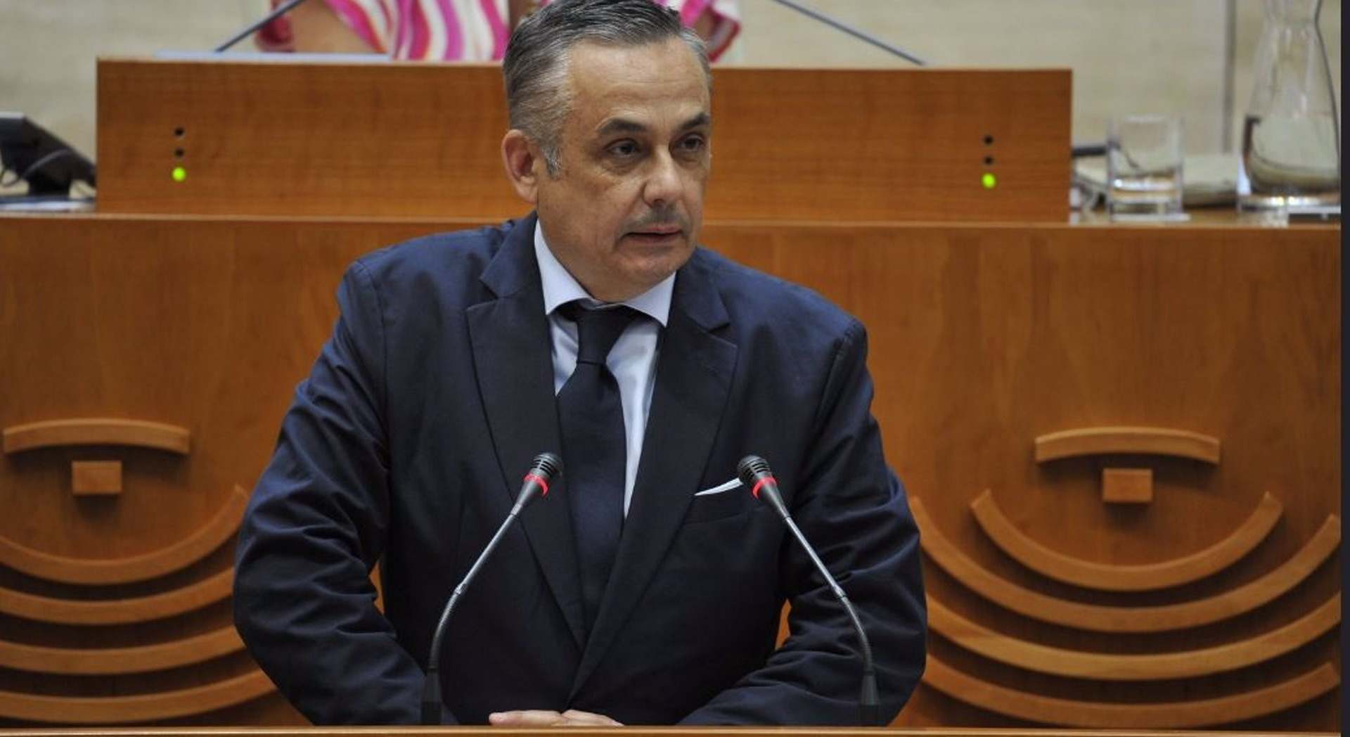 El presidente del Grupo Parlamentario Vox, Ángel Pelayo Gordillo