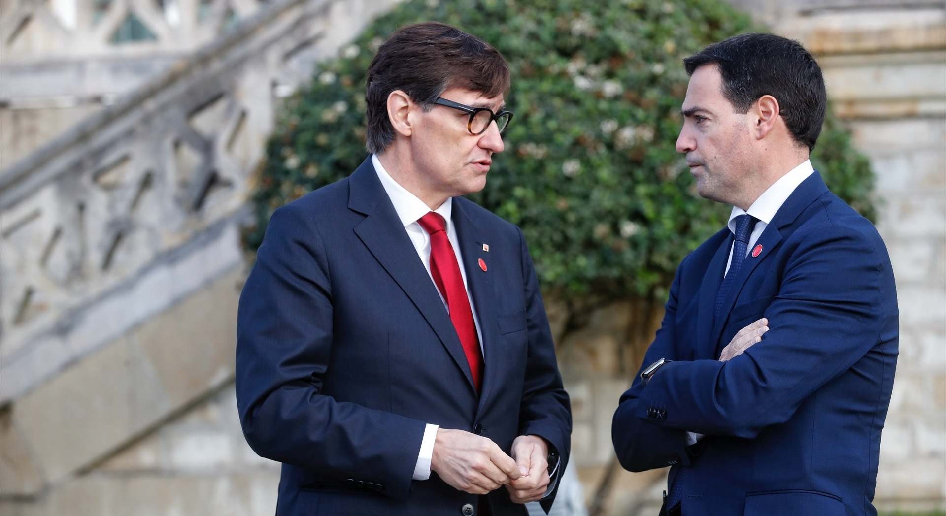El presidente de la Generalitat, Salvador Illa, junto al Lehendakari, Imanol Pradales | EP