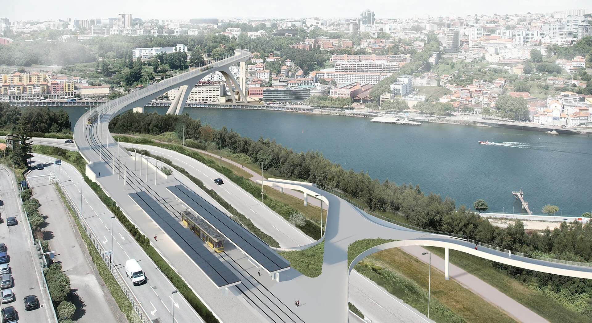 Línea Rubí del Metro de Oporto, actualmente en construcción.