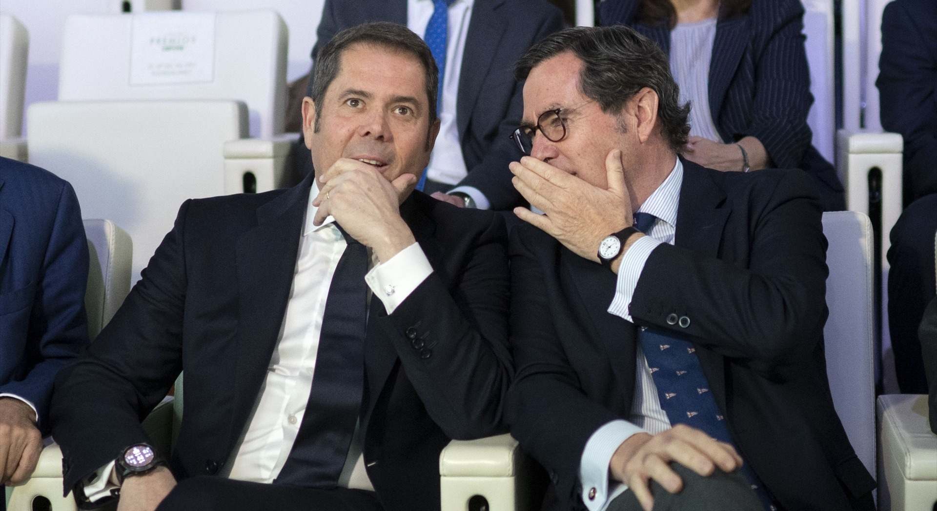 El presidente de Cepyme, Gerardo Cuerva, y el presidente de CEOE, Antonio Garamendi.