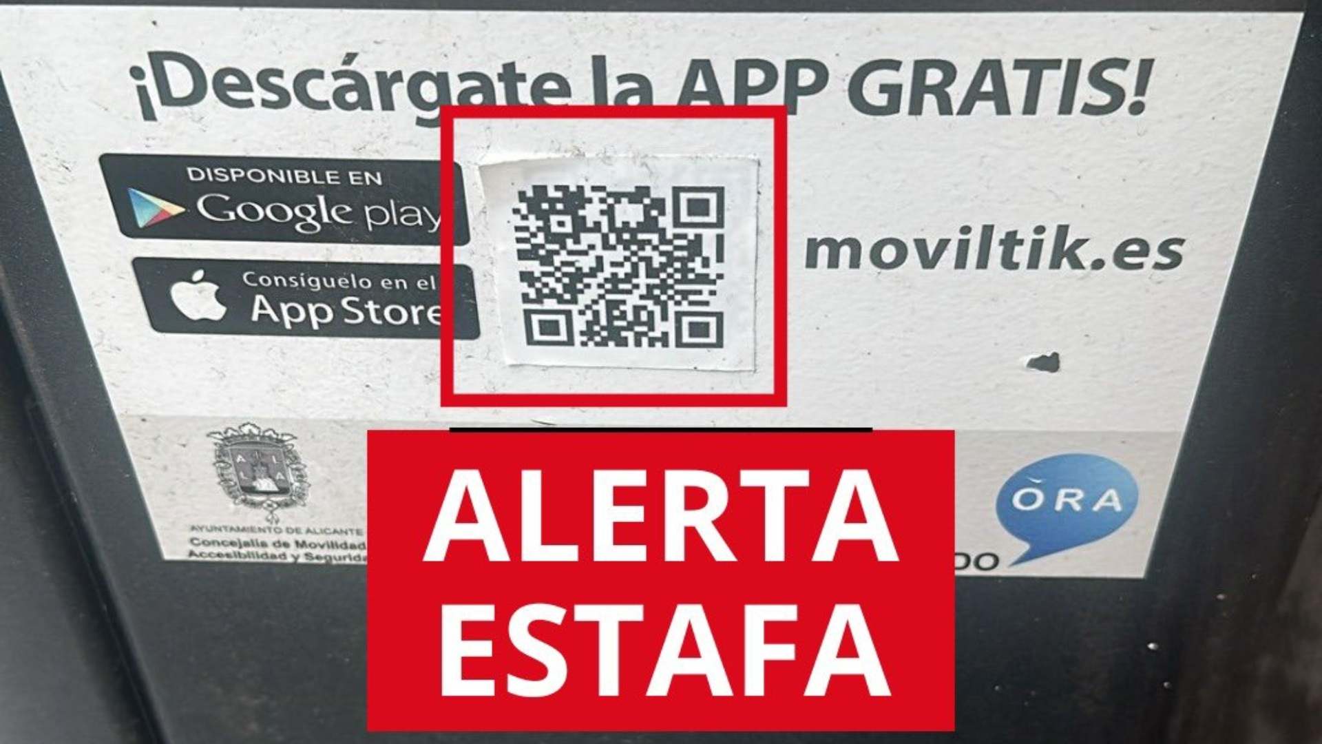El Ayuntamiento advierte de un intento de estafa con pegatinas de QR falsos en las máquinas de la zona ORA