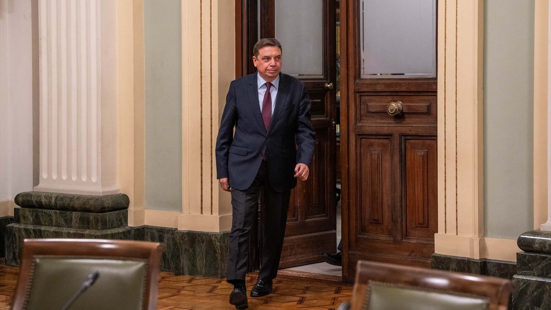 El ministro de Agricultura, Pesca y Alimentación, Luis Planas, a su llegada a la reunión con las organizaciones profesionales agrarias