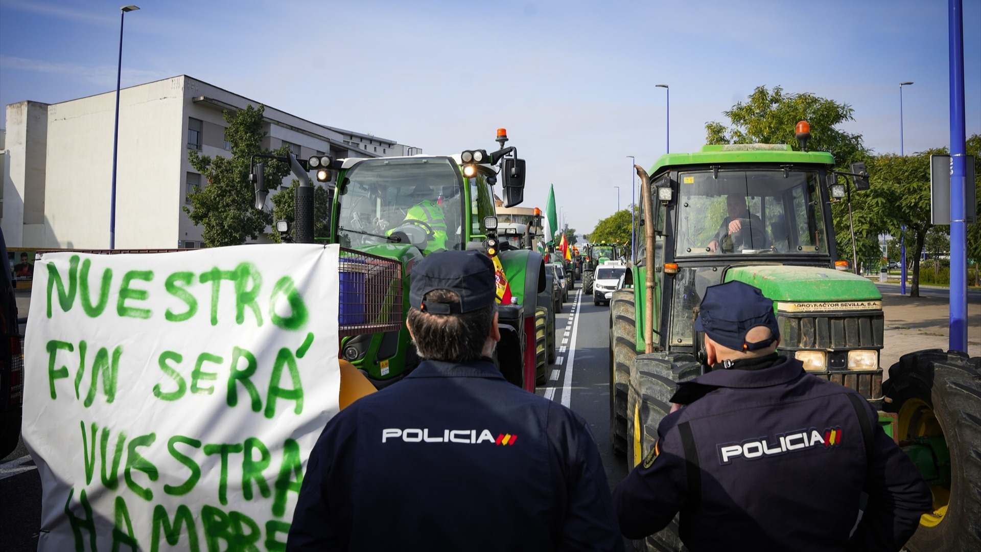 Protesta agraria en Sevilla capital