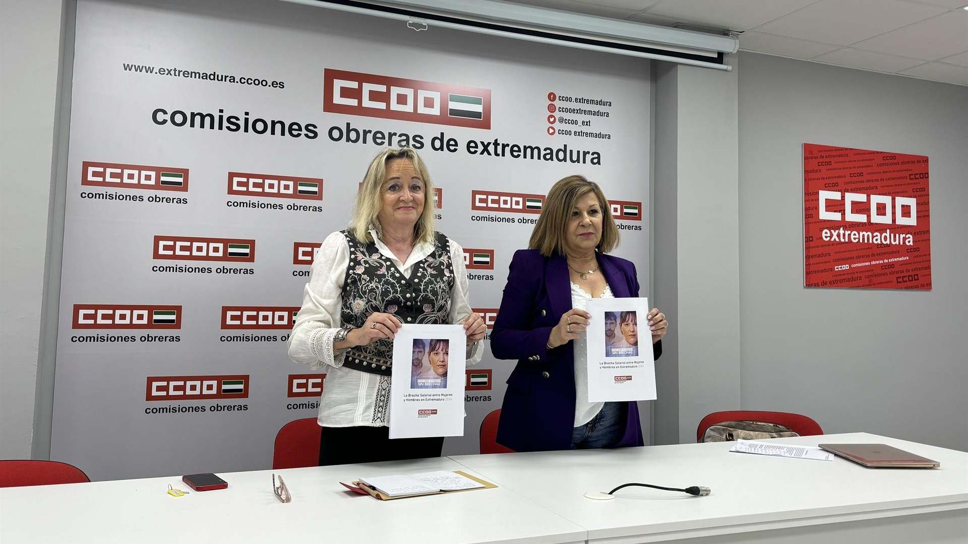 Presentación de un informe de CCOO sobre la brecha salarial entre mujeres y hombres en Extremadura - EUROPA PRESS