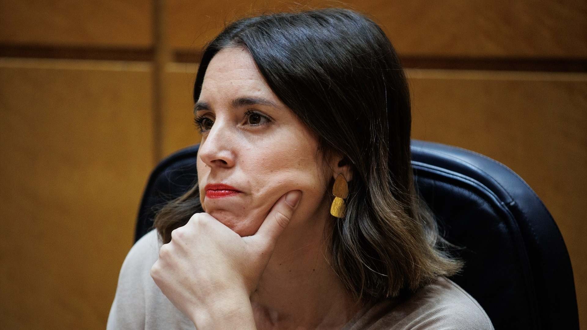 Irene Montero durante una sesión de control del Gobierno en el Senado