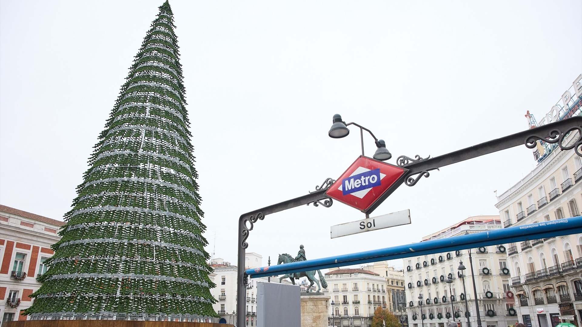 Estación de Sol de la Plaza del Sol, en Madrid, en Navidad