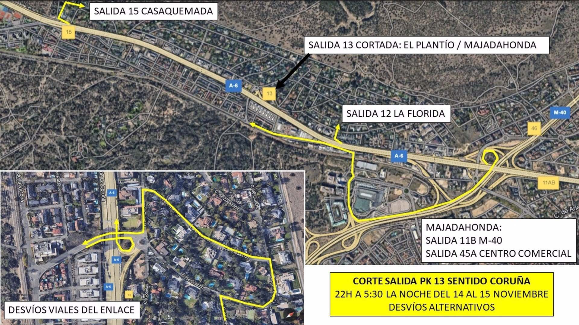 Cortes de tráfico en la A-6 por renovación del pavimento
