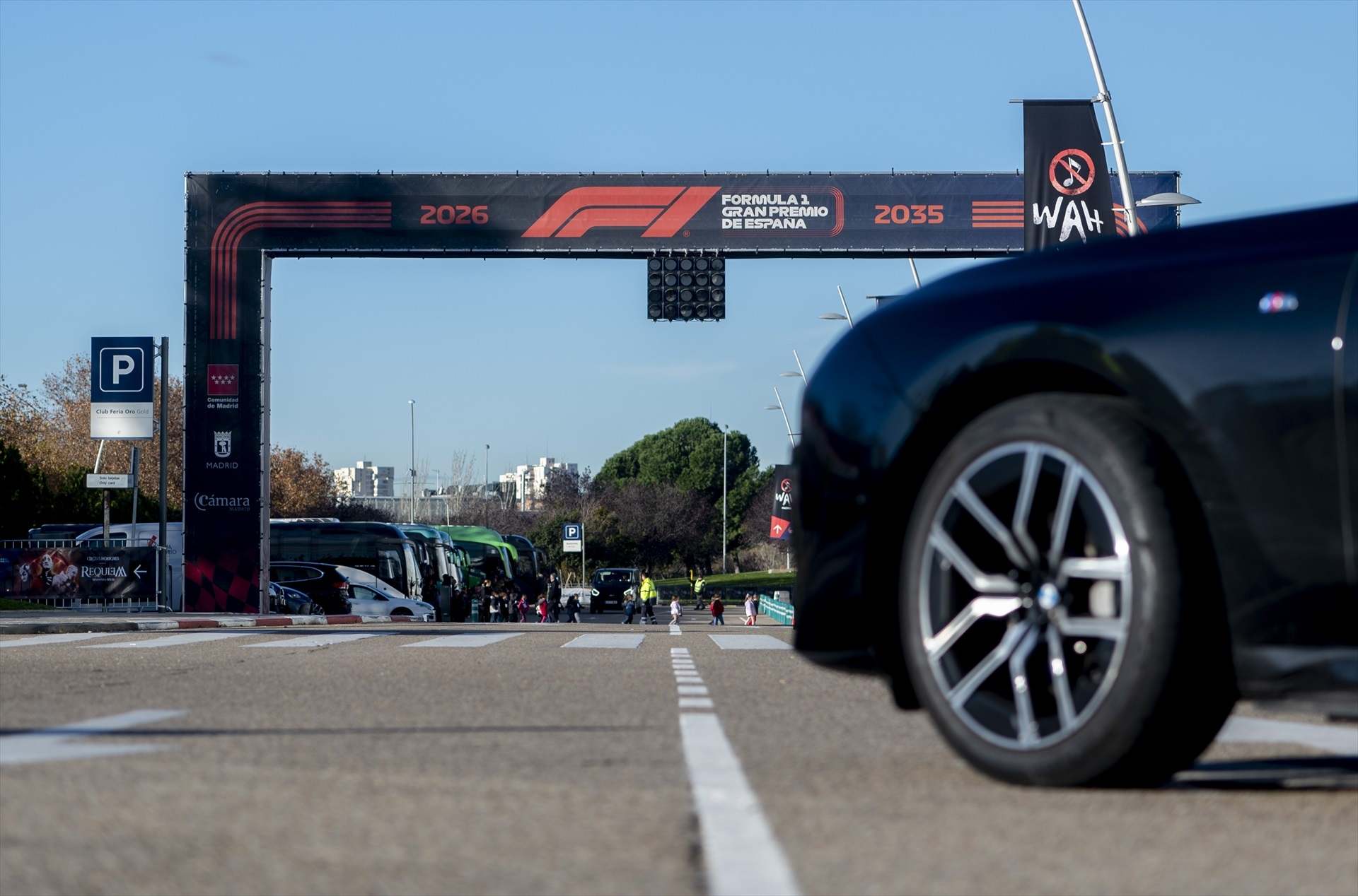 Arco de salida que tendrá el Gran Premio de España de Fórmula 1, en IFEMA. EUROPA PRESS