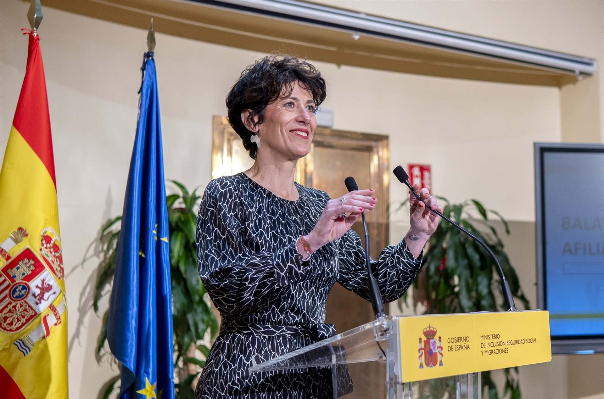 La ministra de Seguridad Social, Elma Saiz. Europa Press.