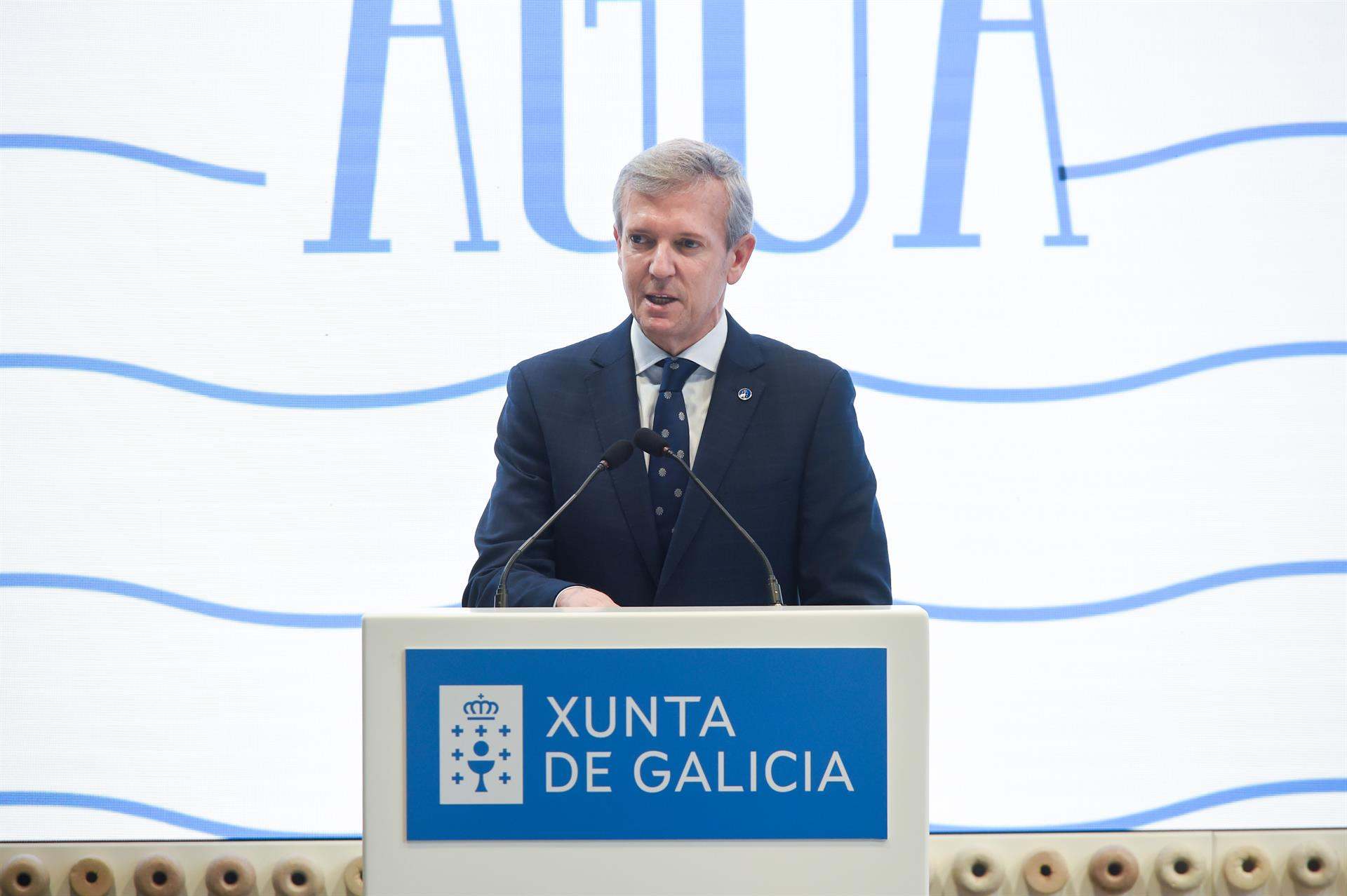 El presidente gallego, Alfonso Rueda, en su intervención en Fitur.