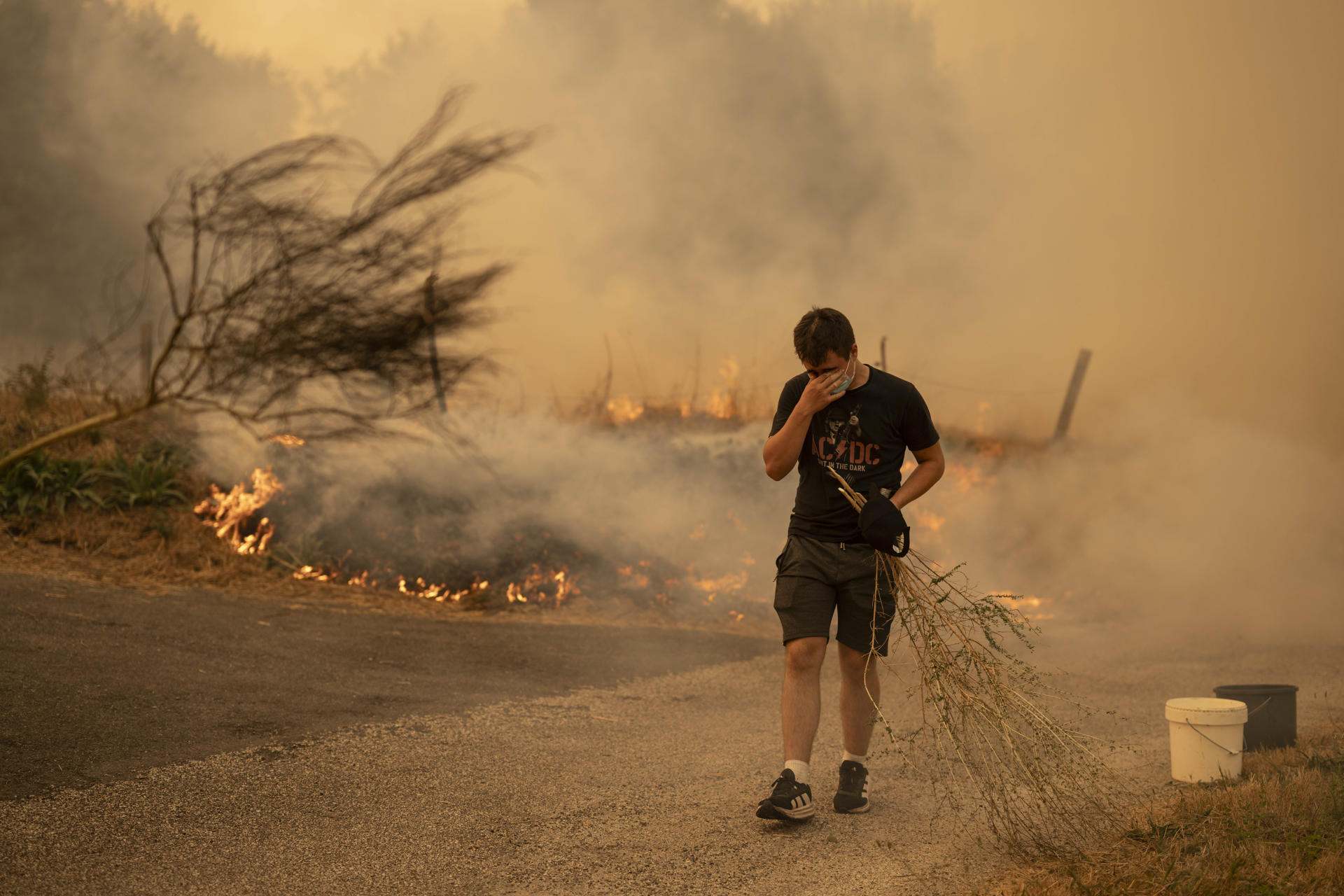 Afectados por los incendios en Ourense