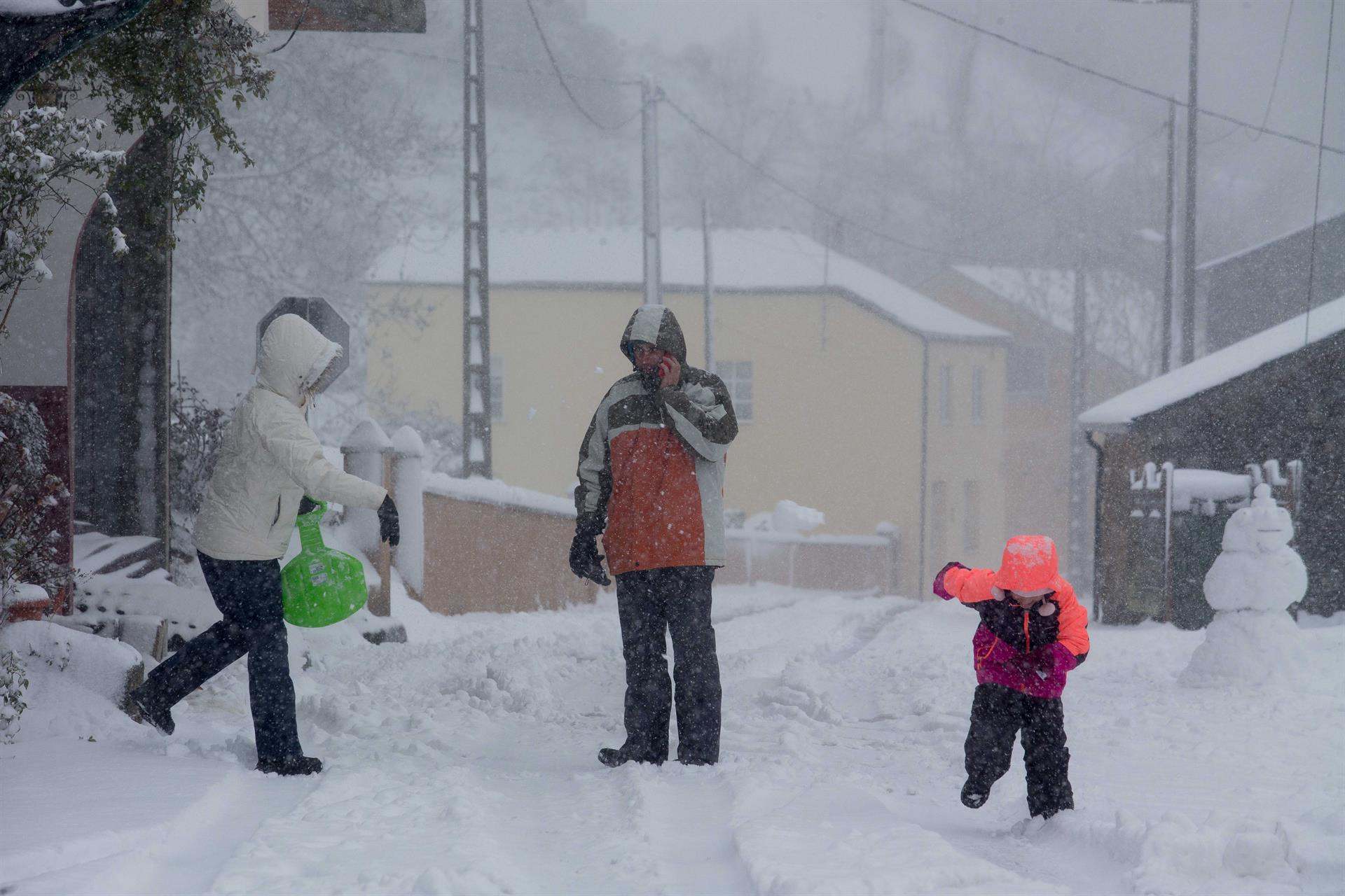 Nevada en la ciudad de Lugo.