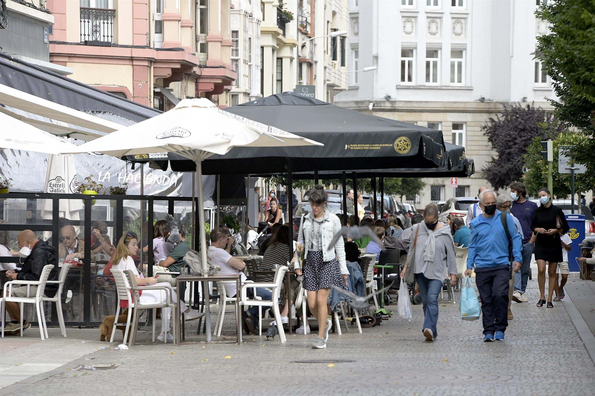 Turistas en A Coruña.