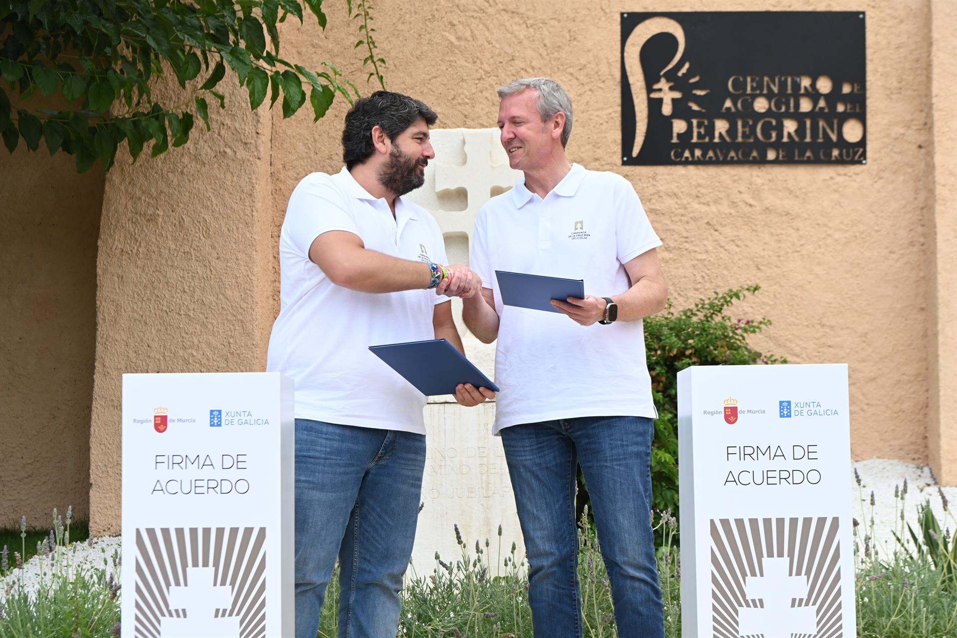 El presidente de la Región de Murcia, Fernando López Miras, y el presidente de la Xunta de Galicia, Alfonso Rueda, visitan Caravaca de la Cruz con motivo de la celebración del Año Jubilar.