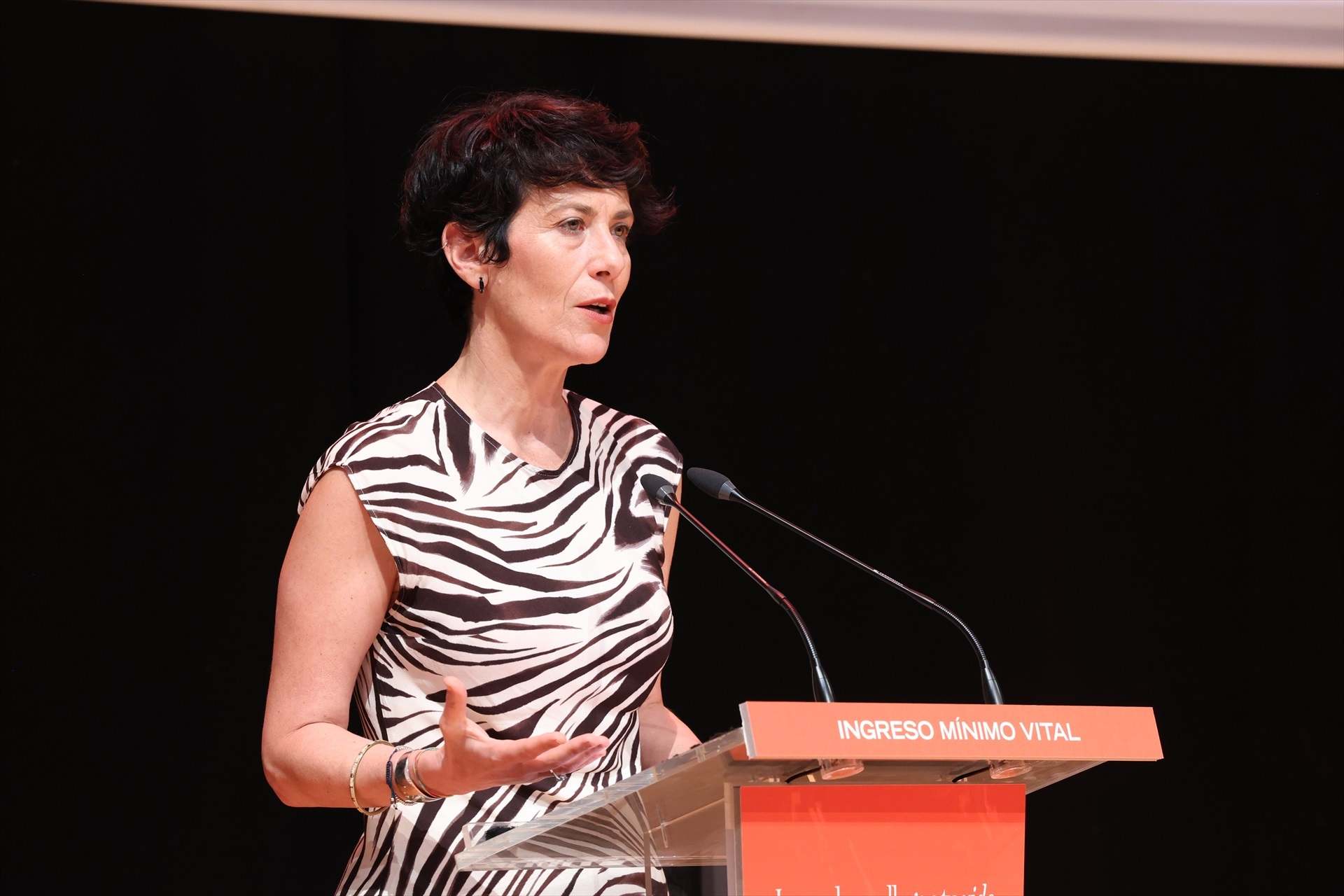 La ministra de Seguridad Social, Elma Saiz, esta mañana. Europa Press.