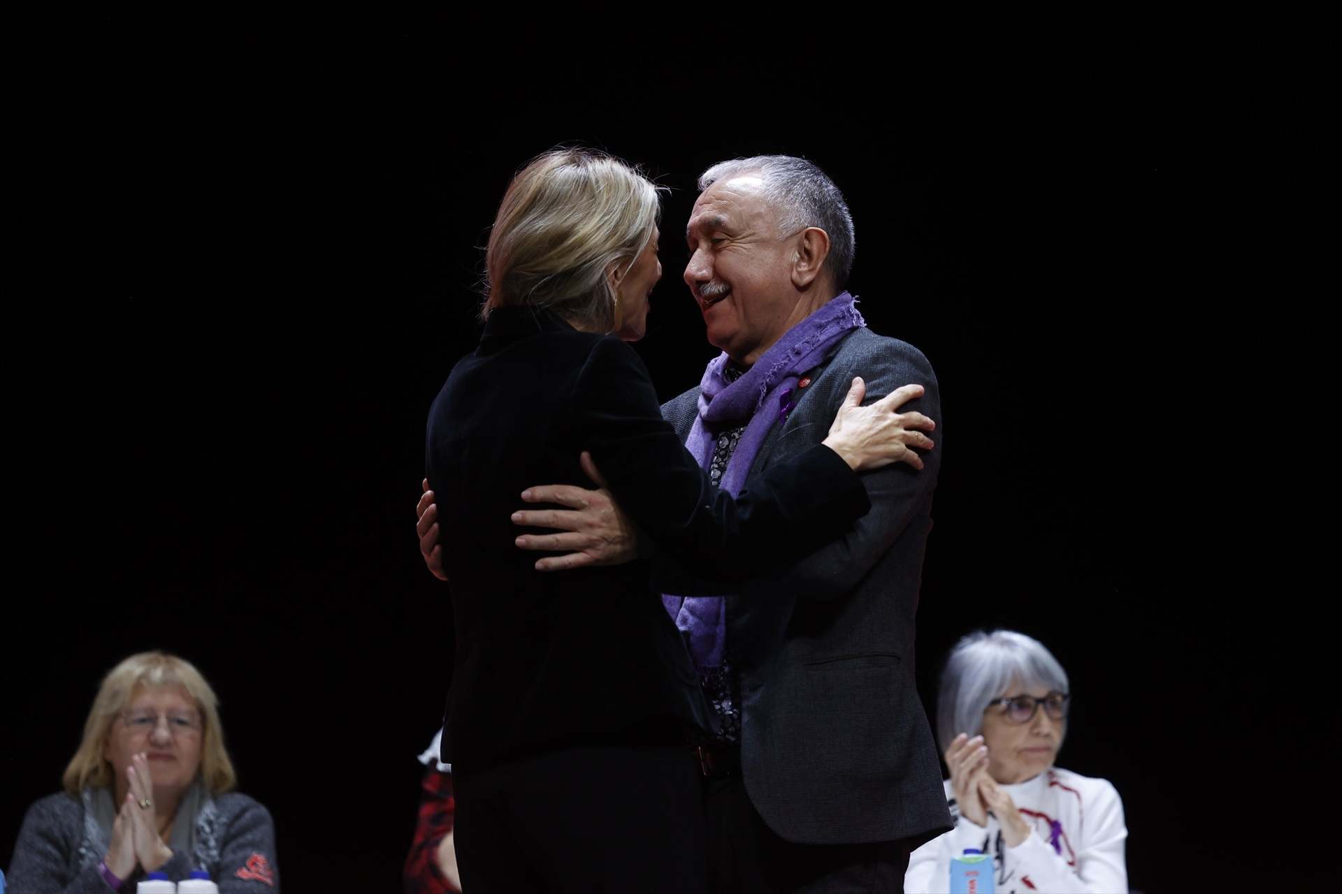 La ministra de Trabajo, Yolanda Díaz y el secretario general de UGT, Pepe Álvarez.