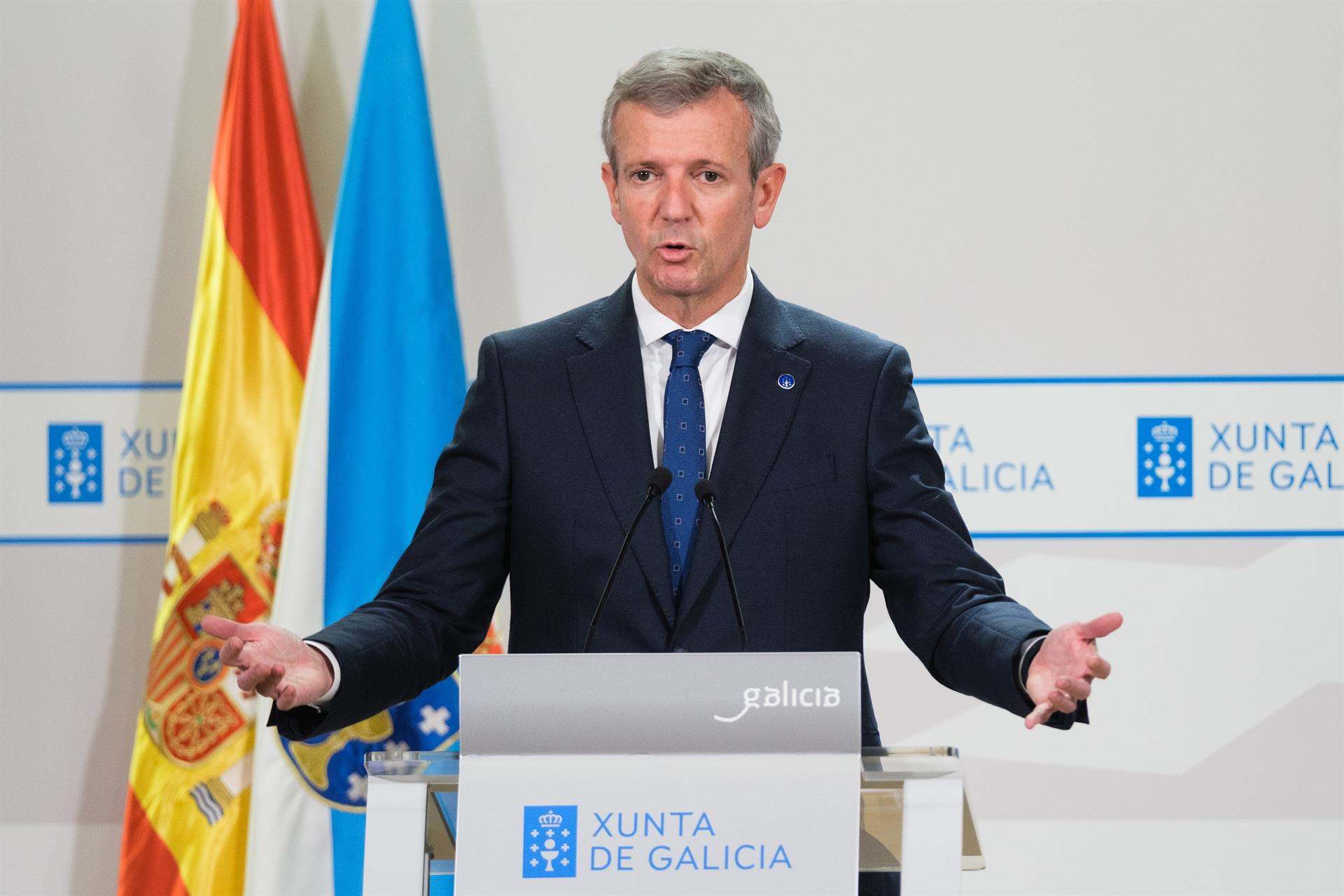 El presidente gallego, Alfons Rueda, al término del Consello de la Xunta.