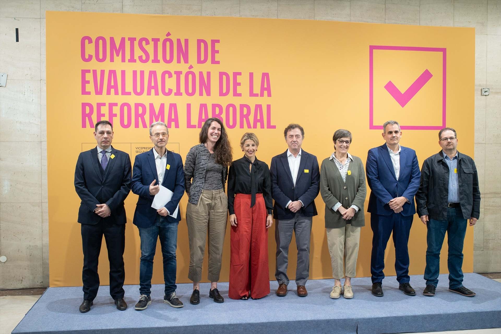 La ministra de Trabajo, Yolanda Díaz, presenta la comisión de evaluación de la reforma laboral. Europa Press.