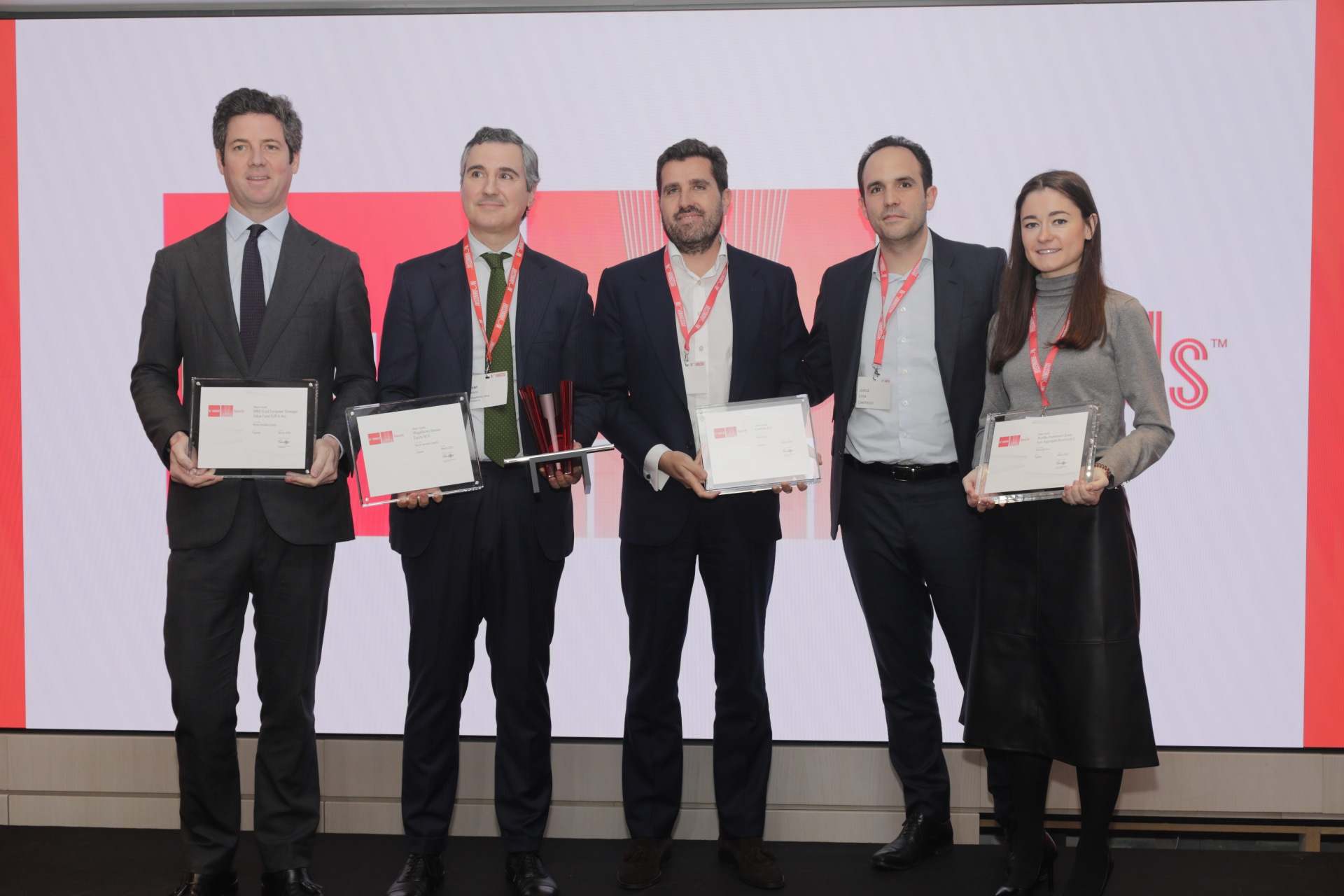 De izda. a dcha., Alejandro Domecq (M&), Iván Martín (Magallanes Value Investors), Ignacio Sanz y Jorge Losa (Cartesio) y María Sola (BlueBay AM).