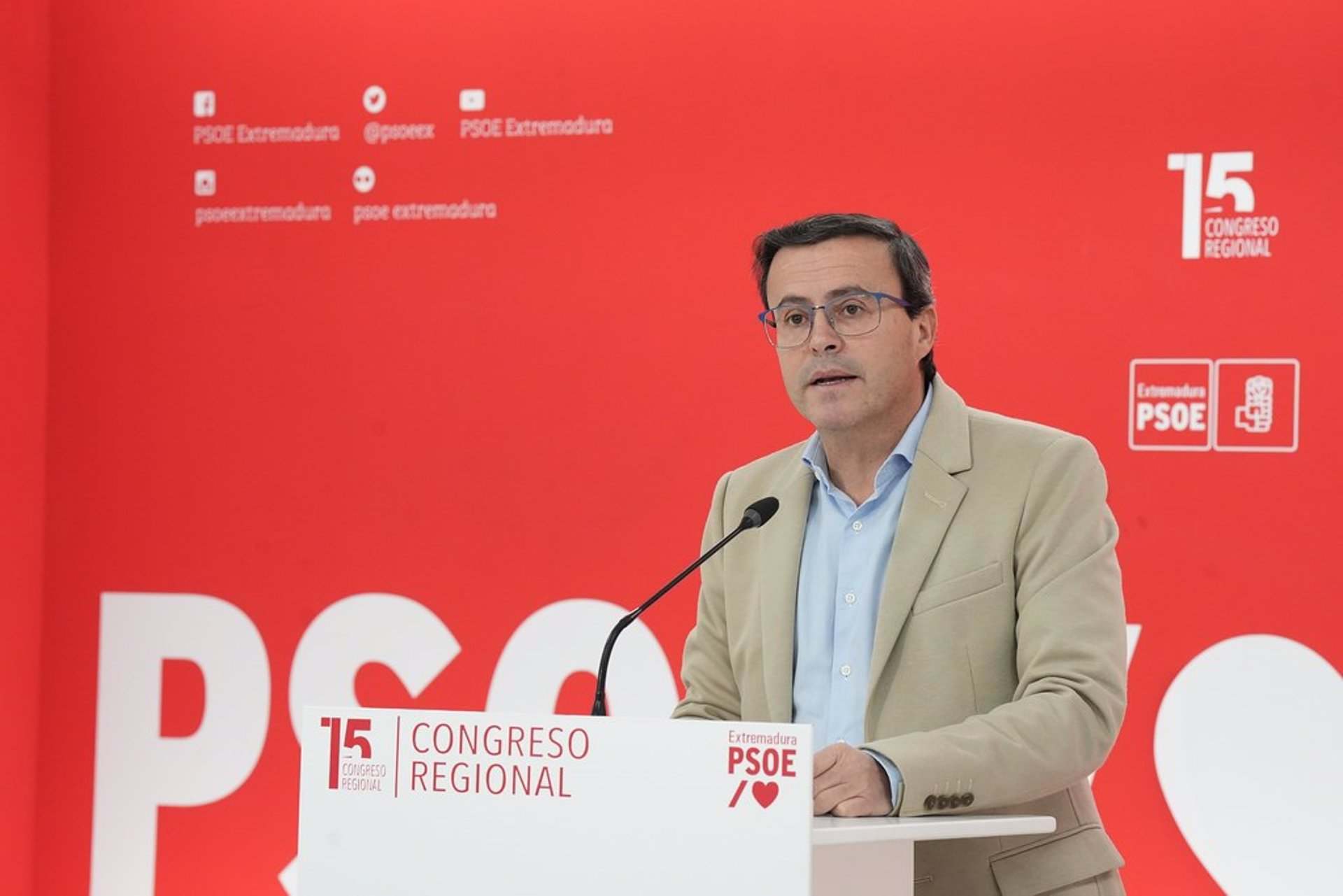 Miguel Ángel Gallardo, secretario general del PSOE de Extremadura
