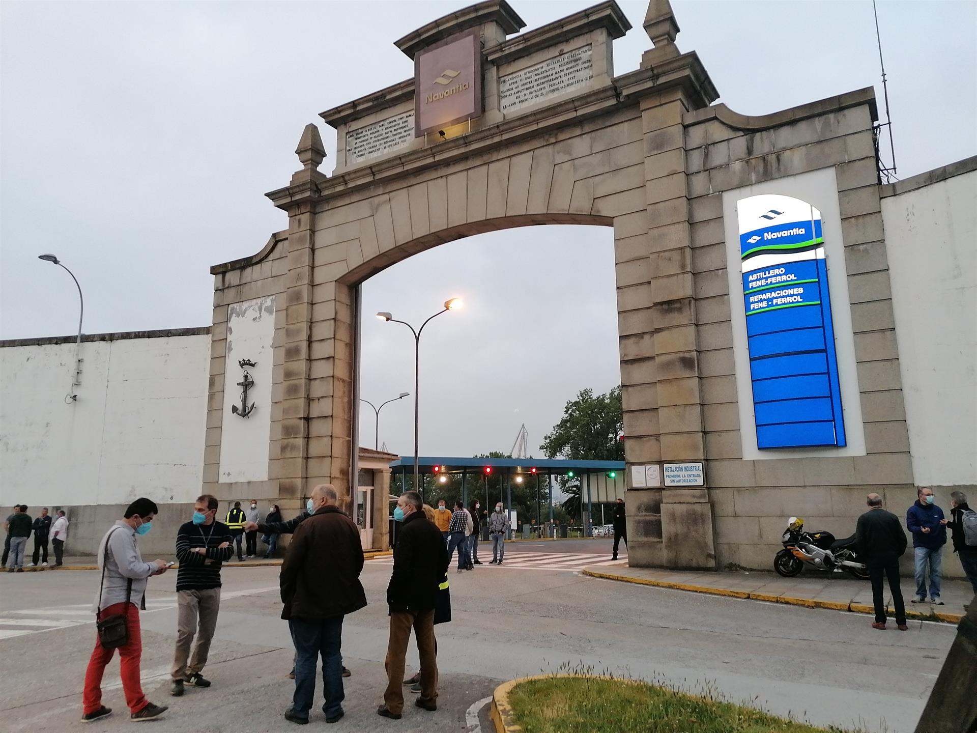 Concentración en la puerta de Navantia Ferrol.