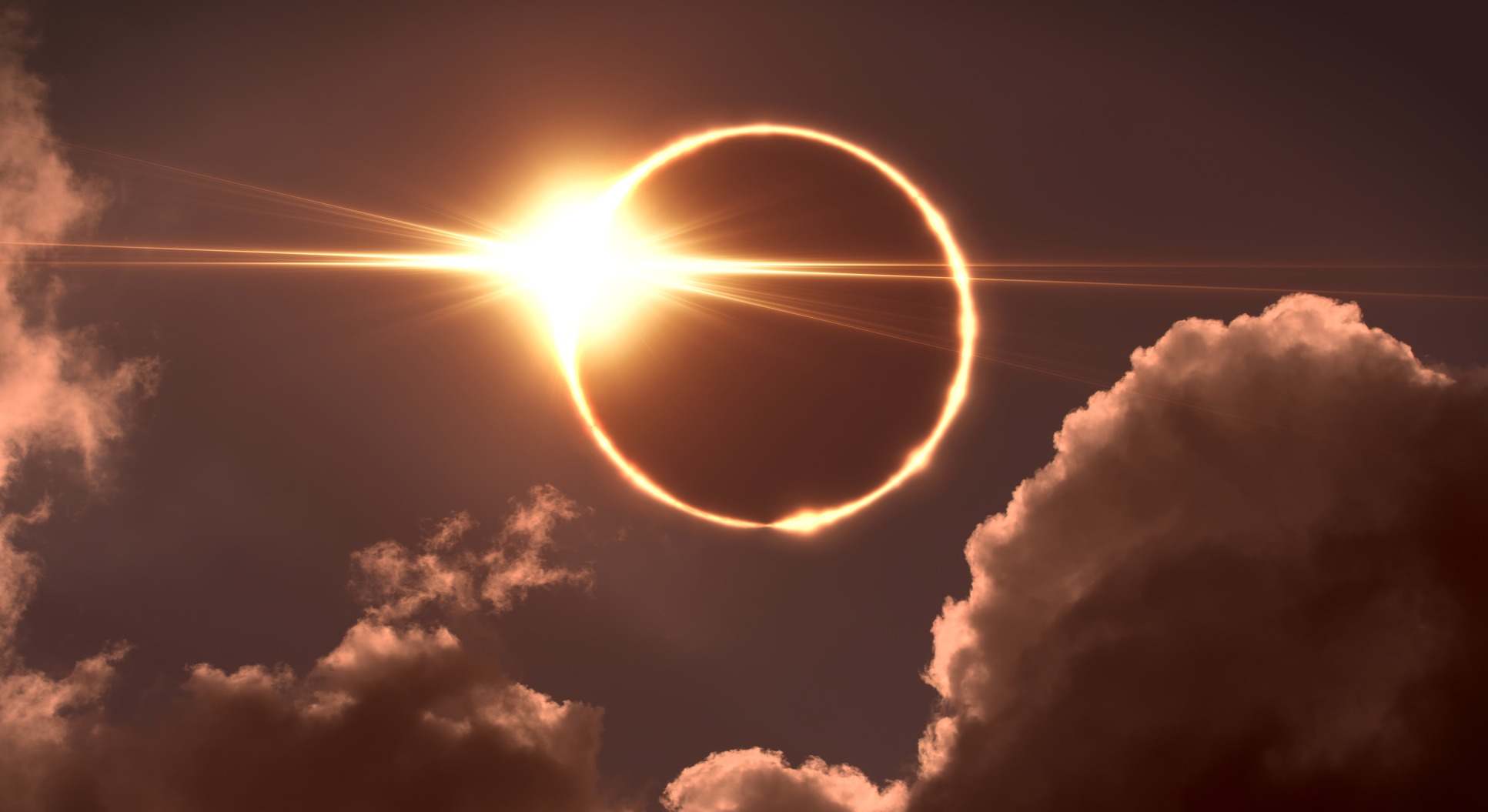 Eclipse solar con nubes