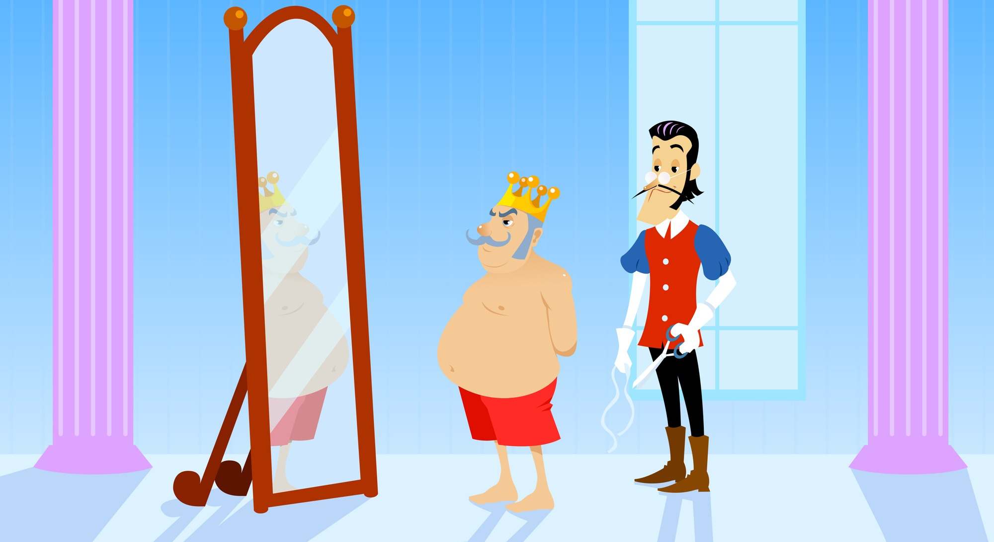 El traje nuevo del emperador, también conocido como El rey desnudo, cuento de Hans Christian Andersern