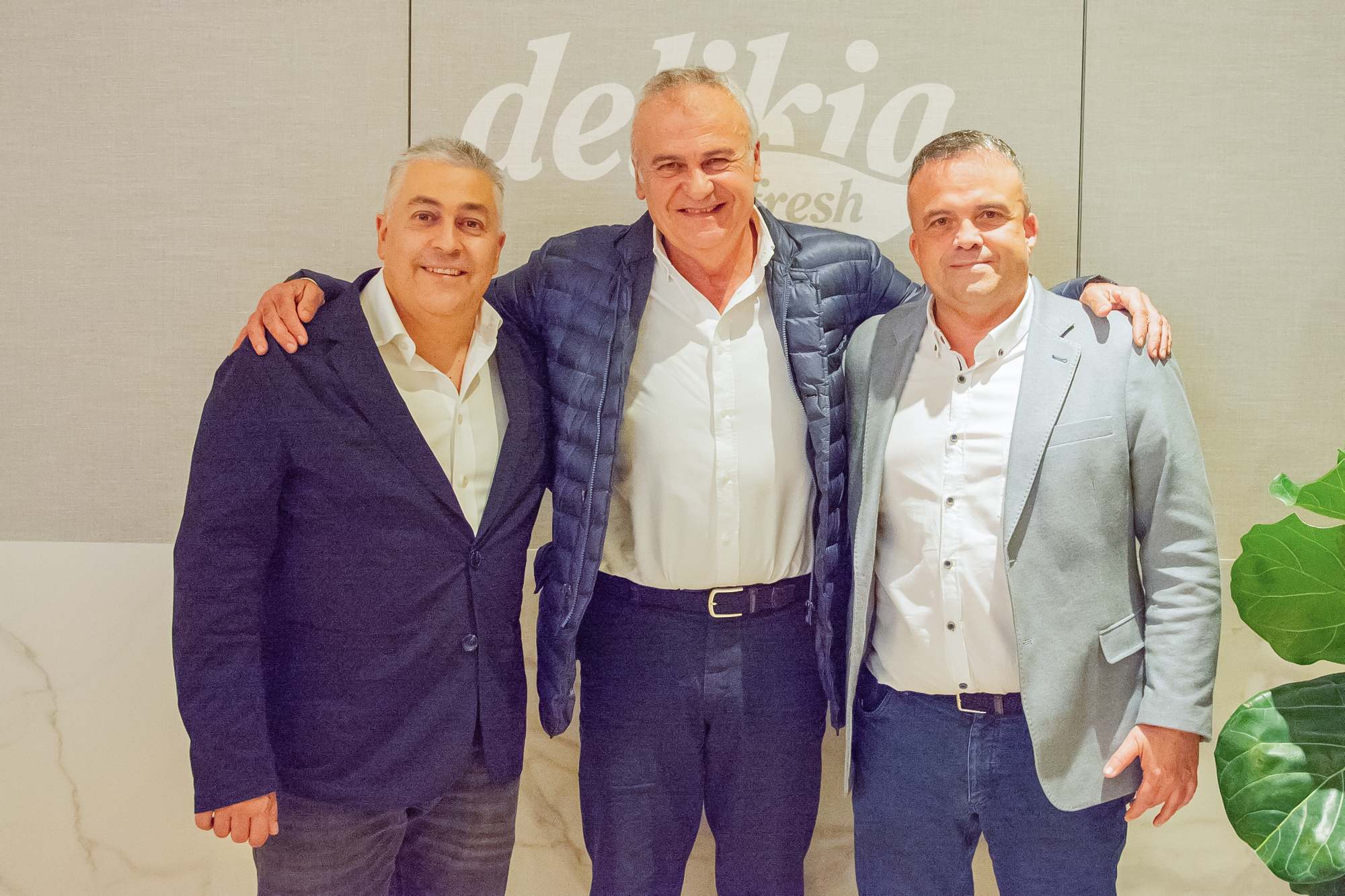 De izquierda a derecha, Manuel Quelle, Socio y director general; Jose Antonio Vázquez, Socio y presidente de Delikia y Jose Manuel Pallares, Socio y director de innovación.