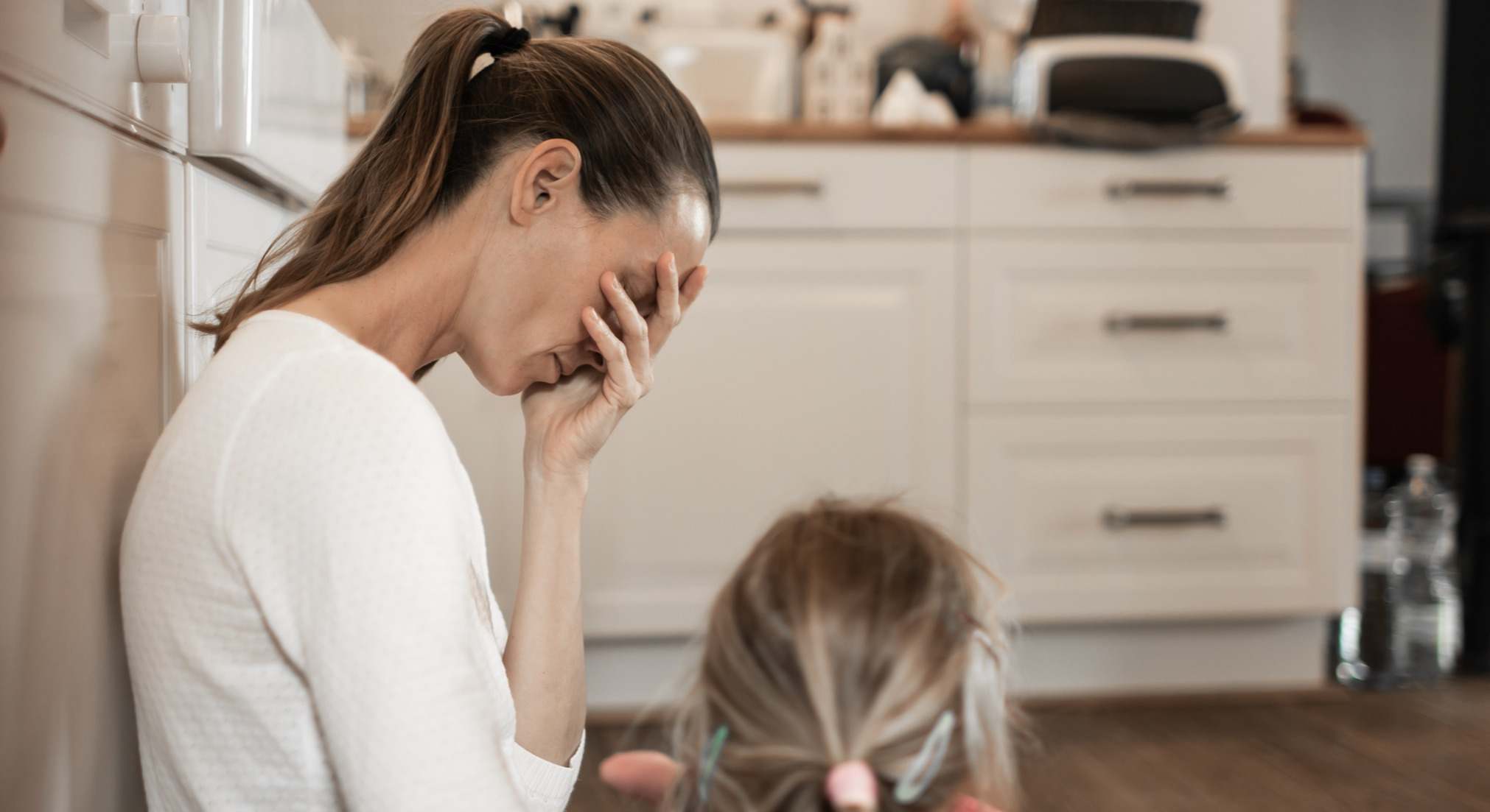 Madre estresada con su hija