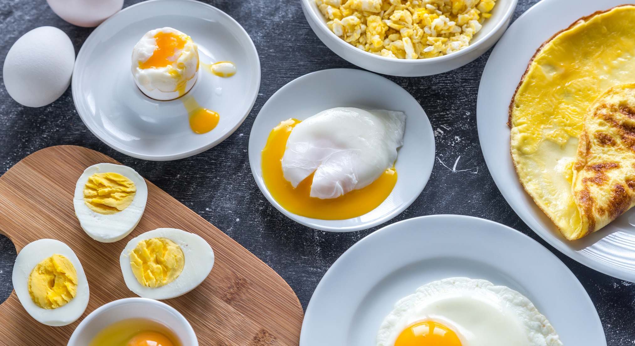 Huevos cocinados de diferentes maneras