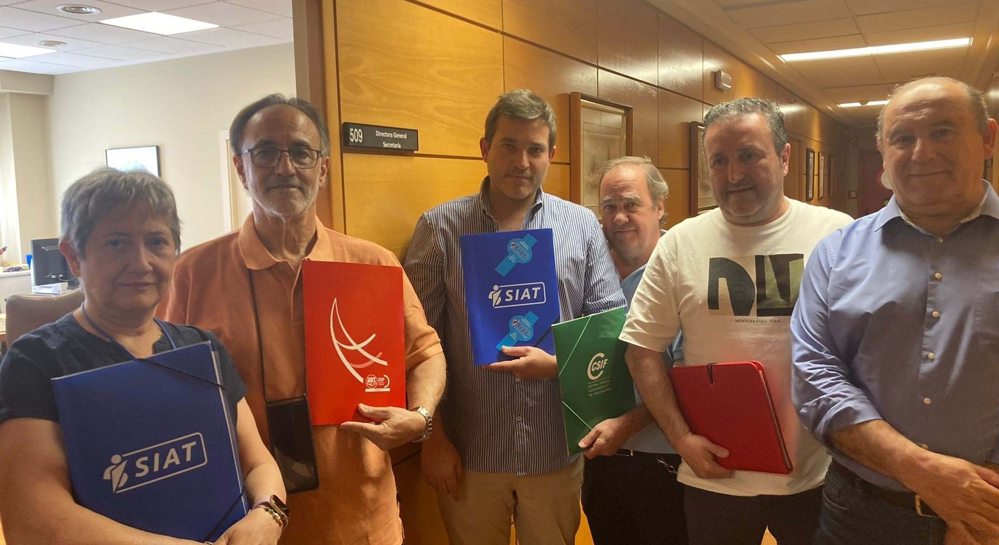 Delegados sindicales de UGT, SIAT, CSIF, CCOO y CIG.