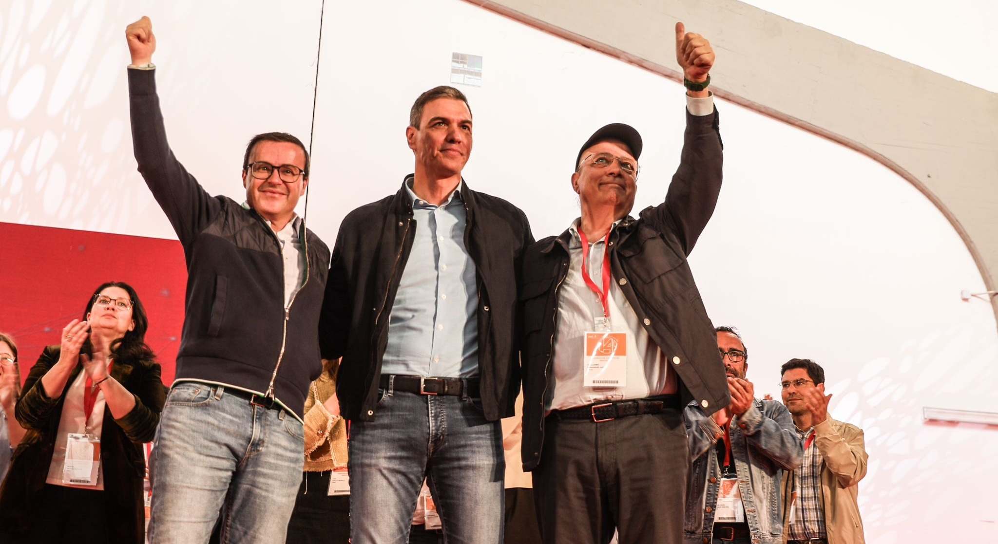 De izquierda a Derecha, Gallardo, Sánchez y Fernández Vara