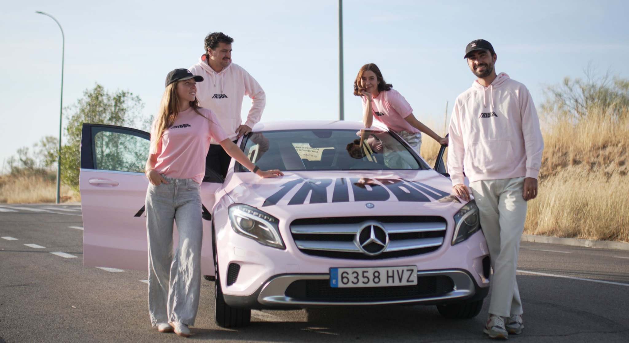 El equipo fundador de Tribbu: Andrea Garcia, Nathan Lehoucq, Paloma Martin y Carlos Alonso