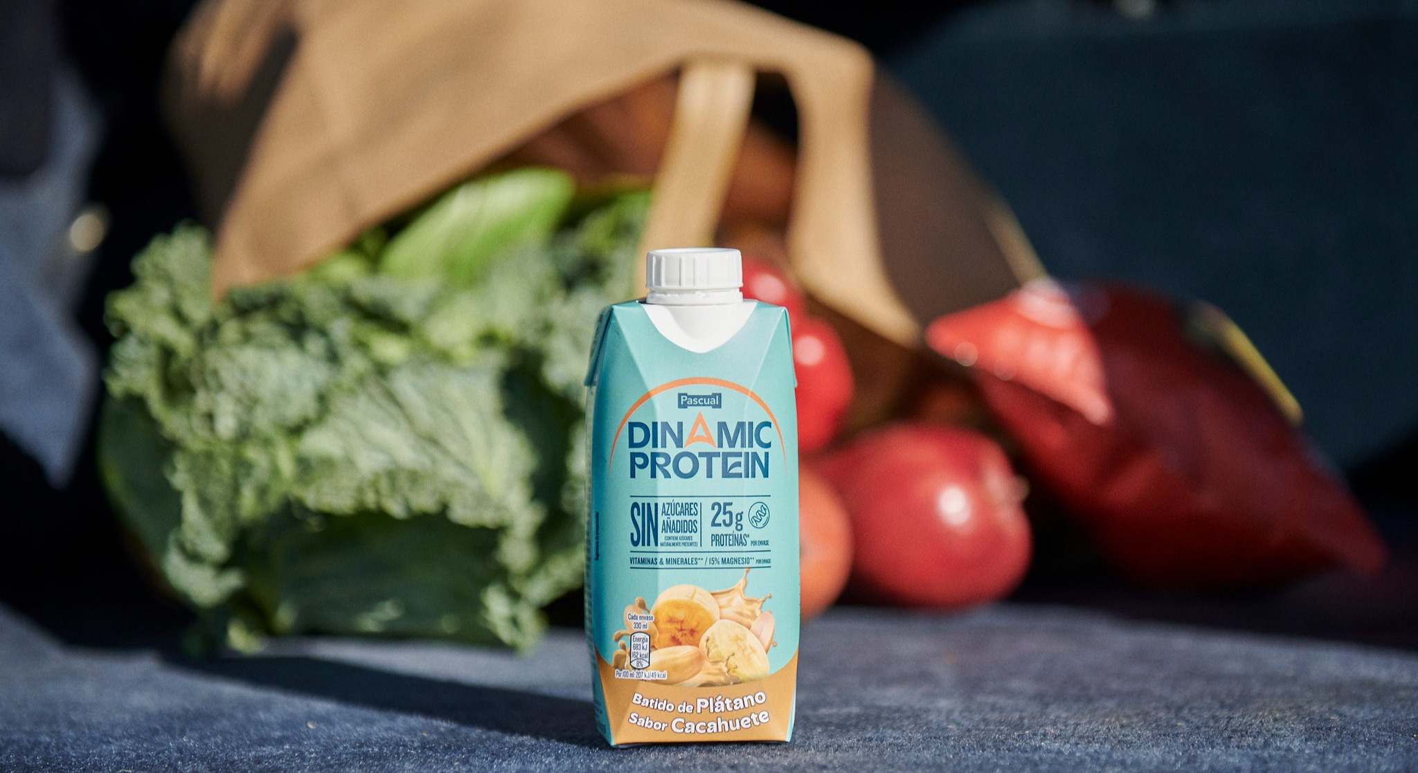 La gama de Dinamic Protein incluye referencias como batidos plátano con sabor a cacahuetes..
