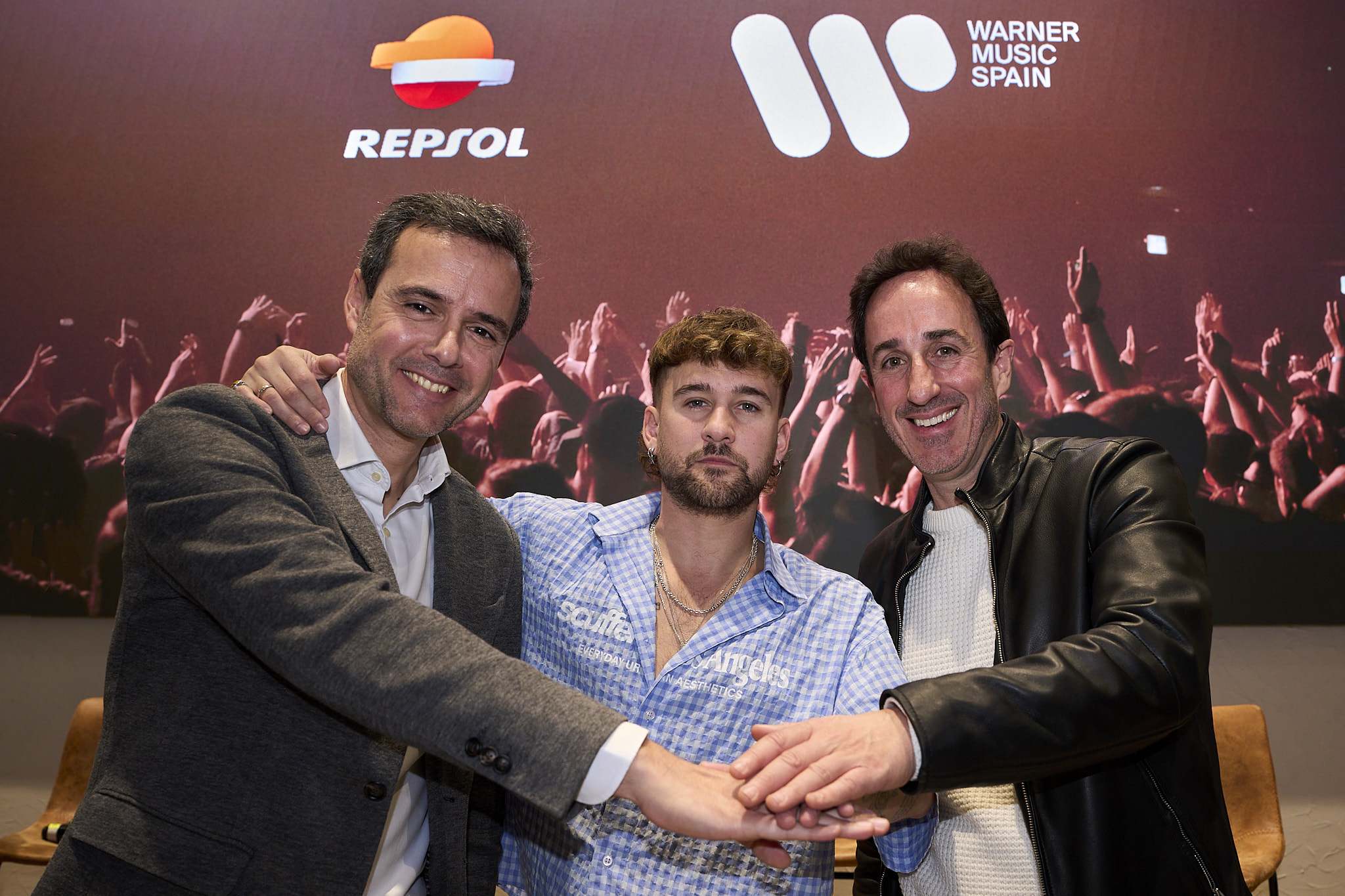Marcos Fraga (Repsol), Dani Fernández y Guillermo González (Warner)