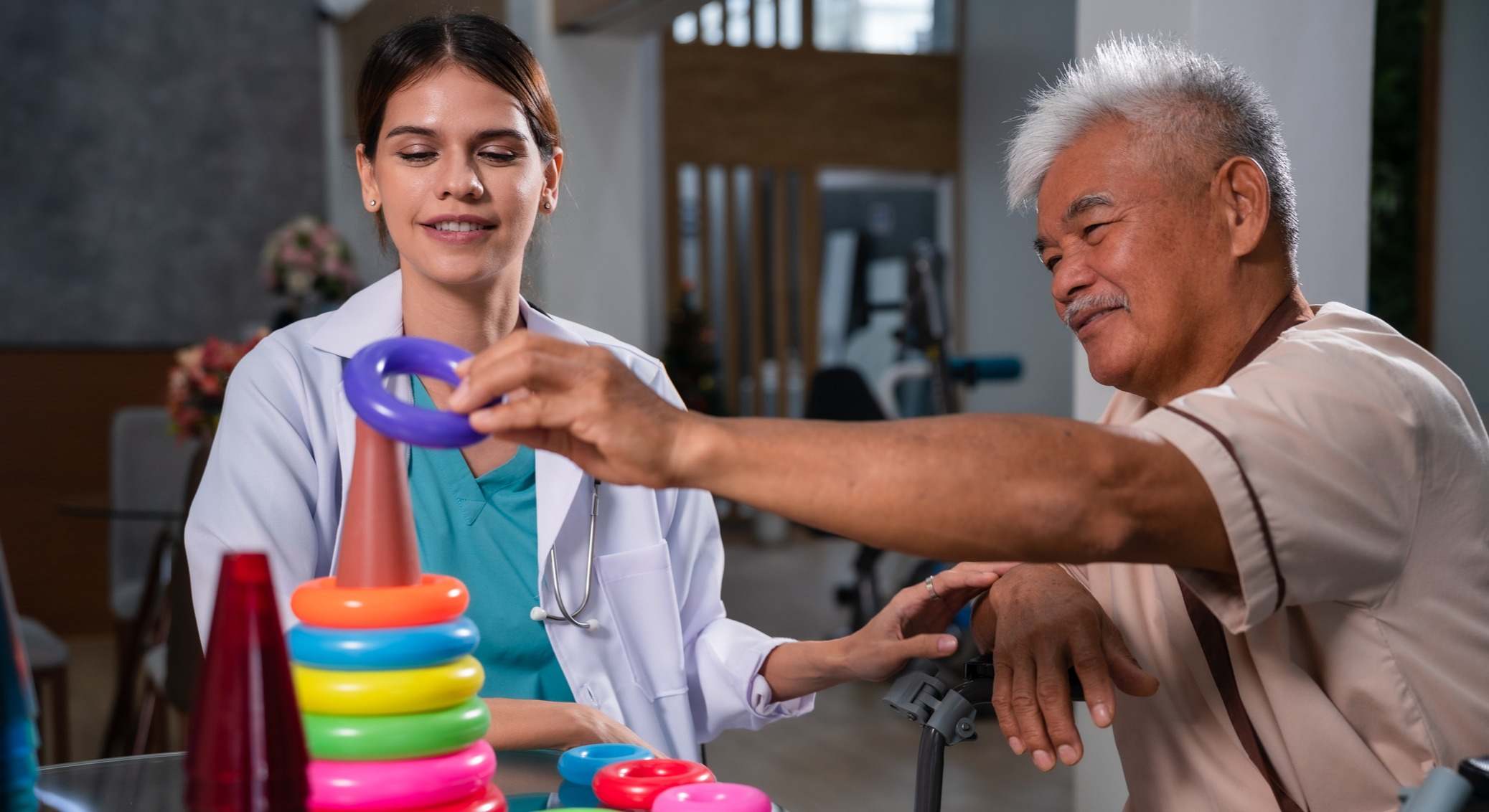 Paciente en rehabilitación cerebral
