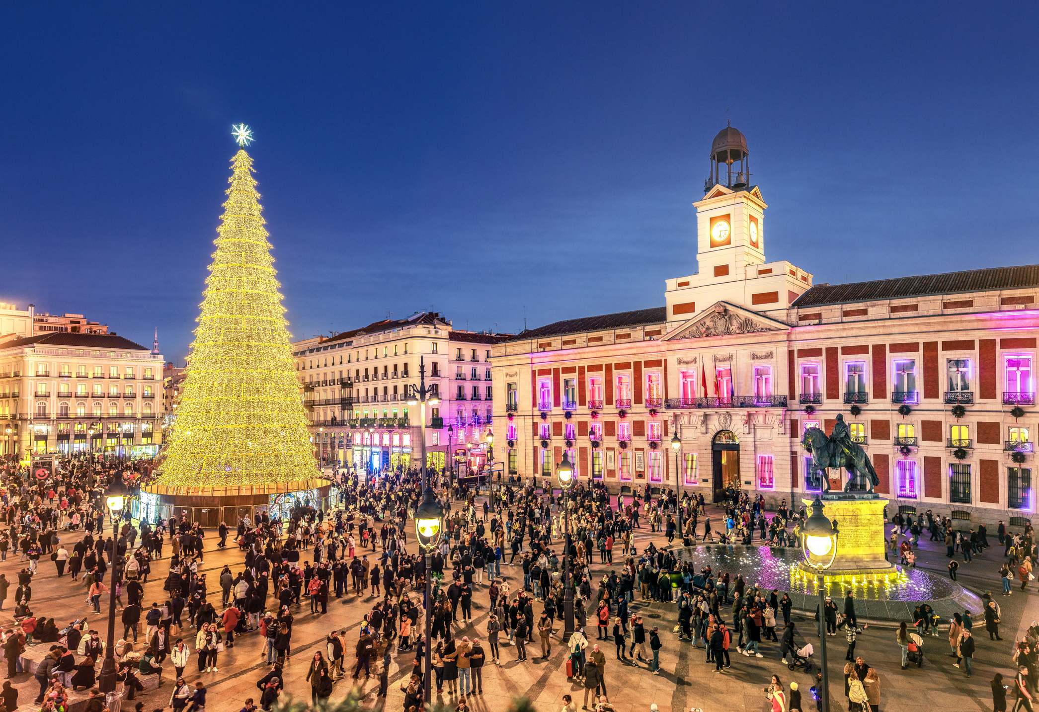 Puerta del Sol de Madrid en Nochevieja