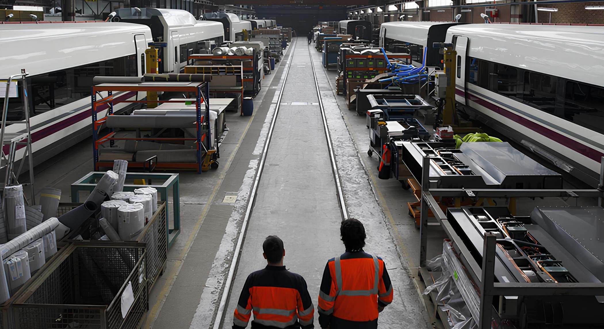Trabajadores en una de las fábricas de Talgo. Talgo