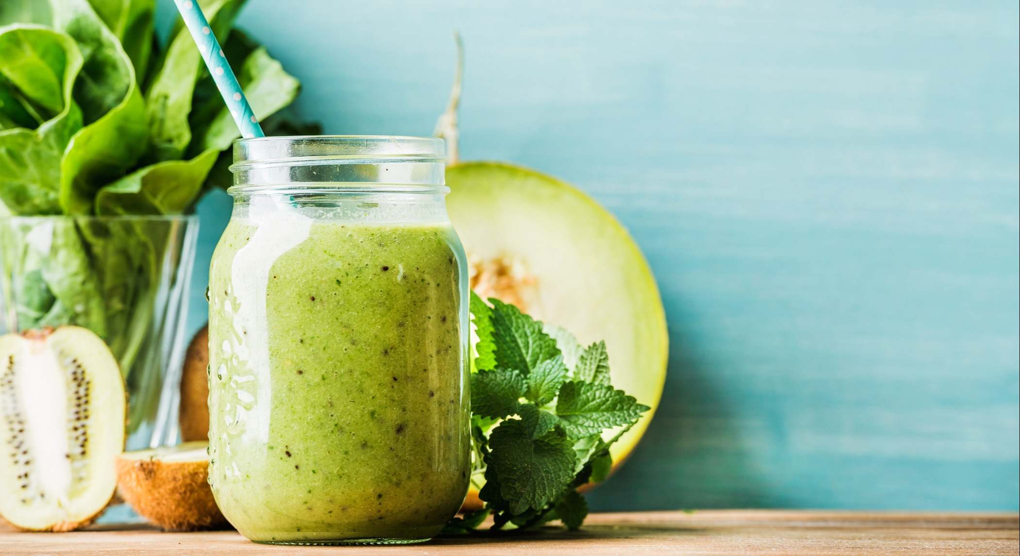 Combinación verde batido de frutas