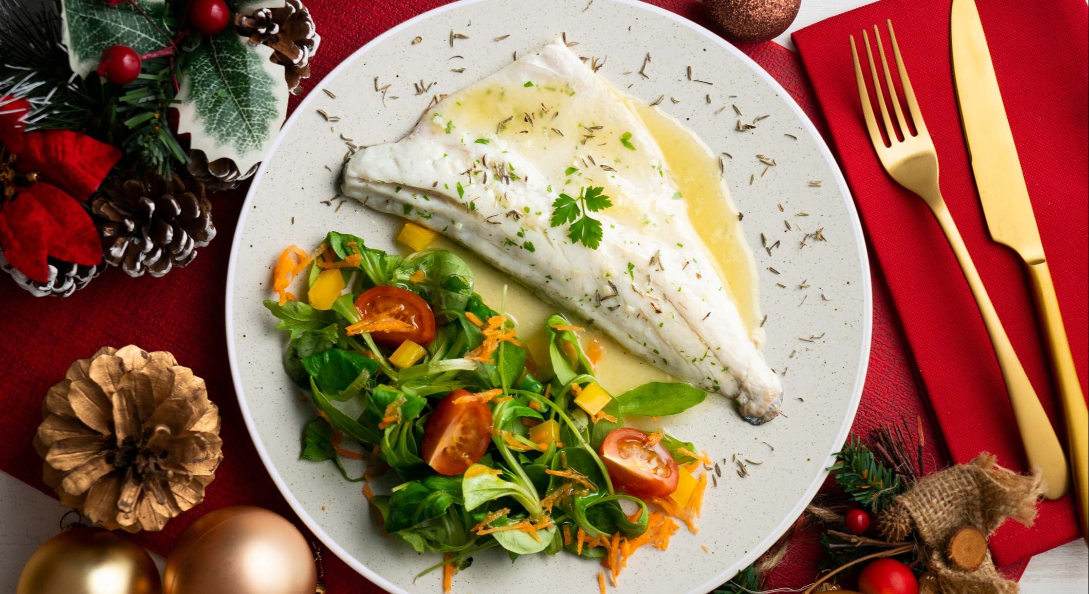 Lubina al horno con salsa de limón