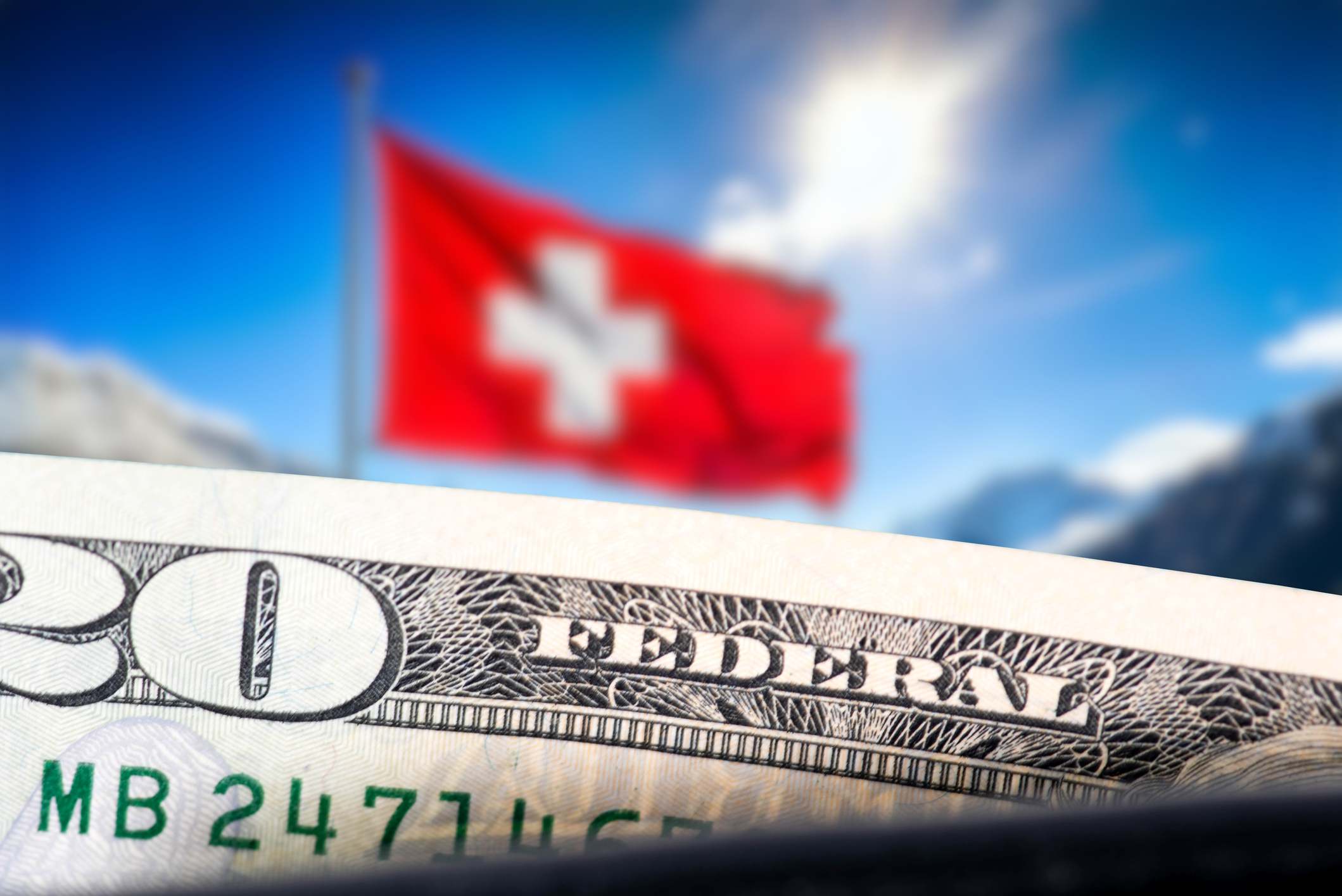 Franco suizo dólar bolsa refugio