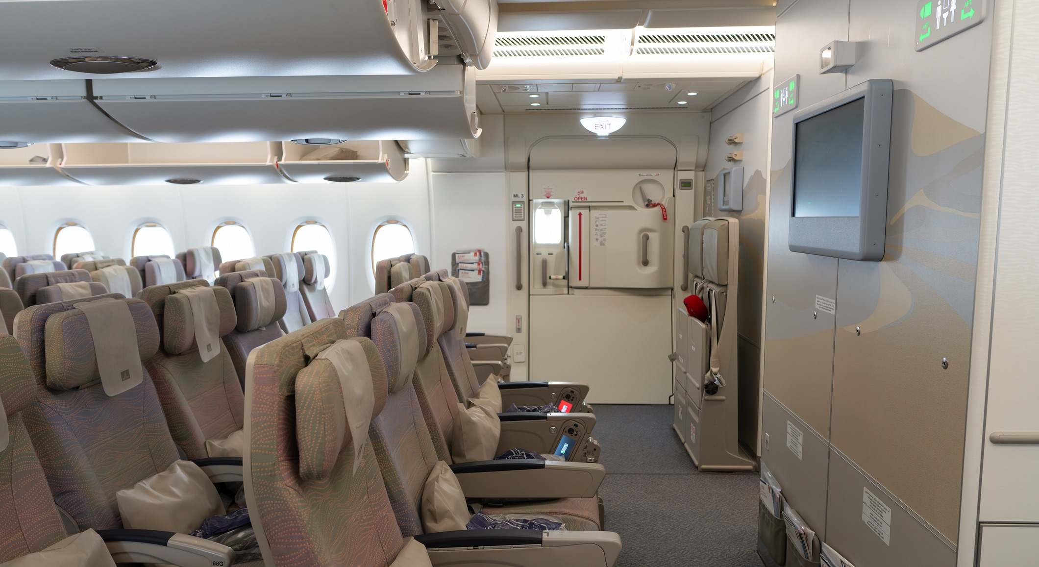 El interior de un avión
