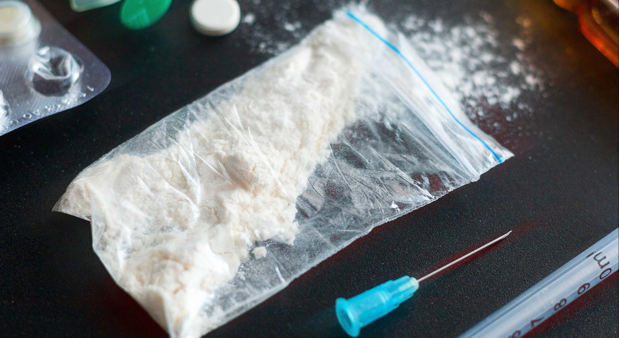 Bolsa con droga en polvo