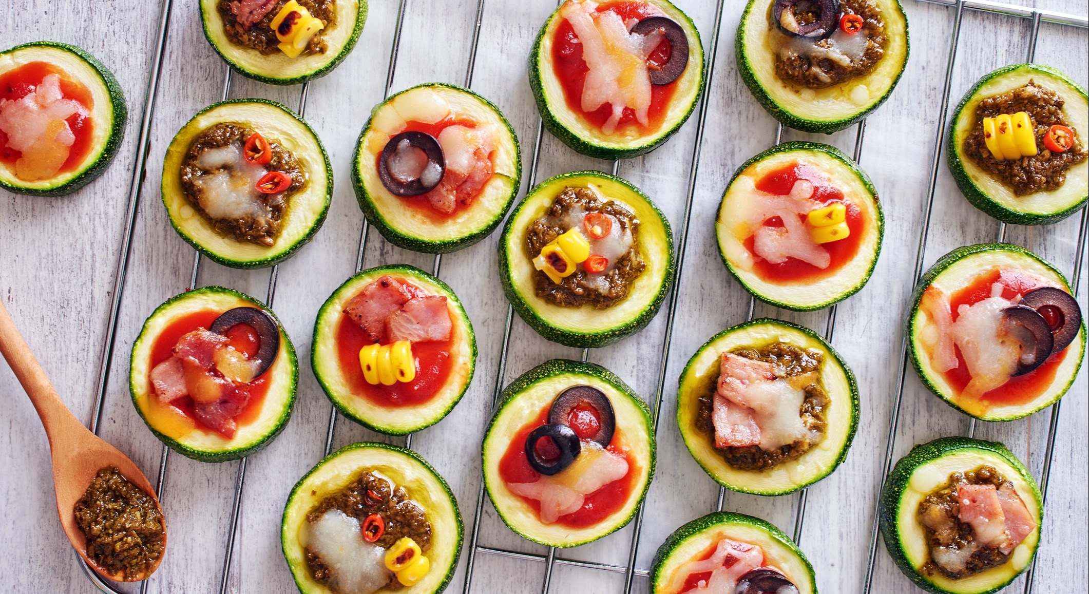 Mini pizzas de calabacín
