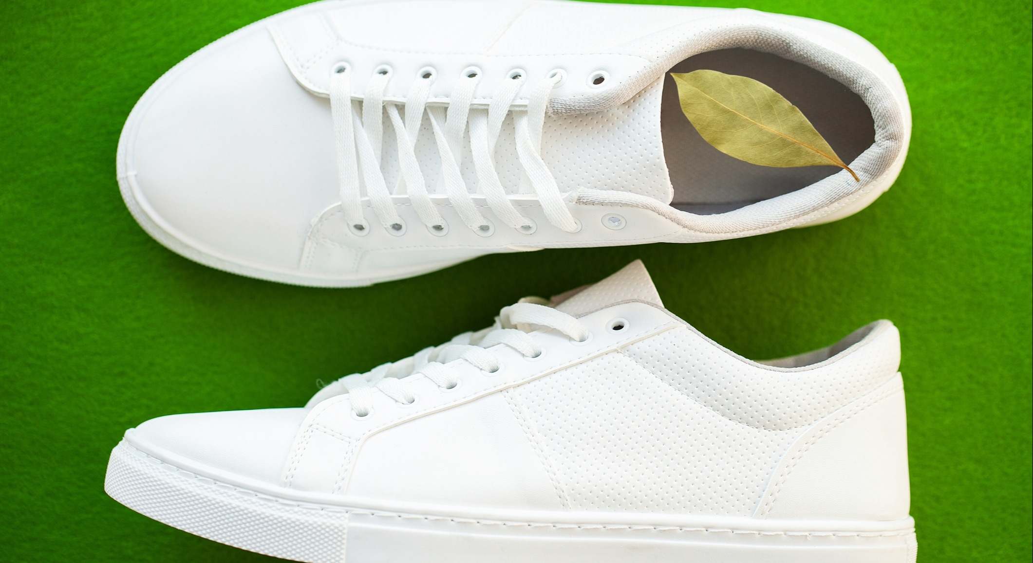 Zapatillas con una hoja de laurel en la plantilla