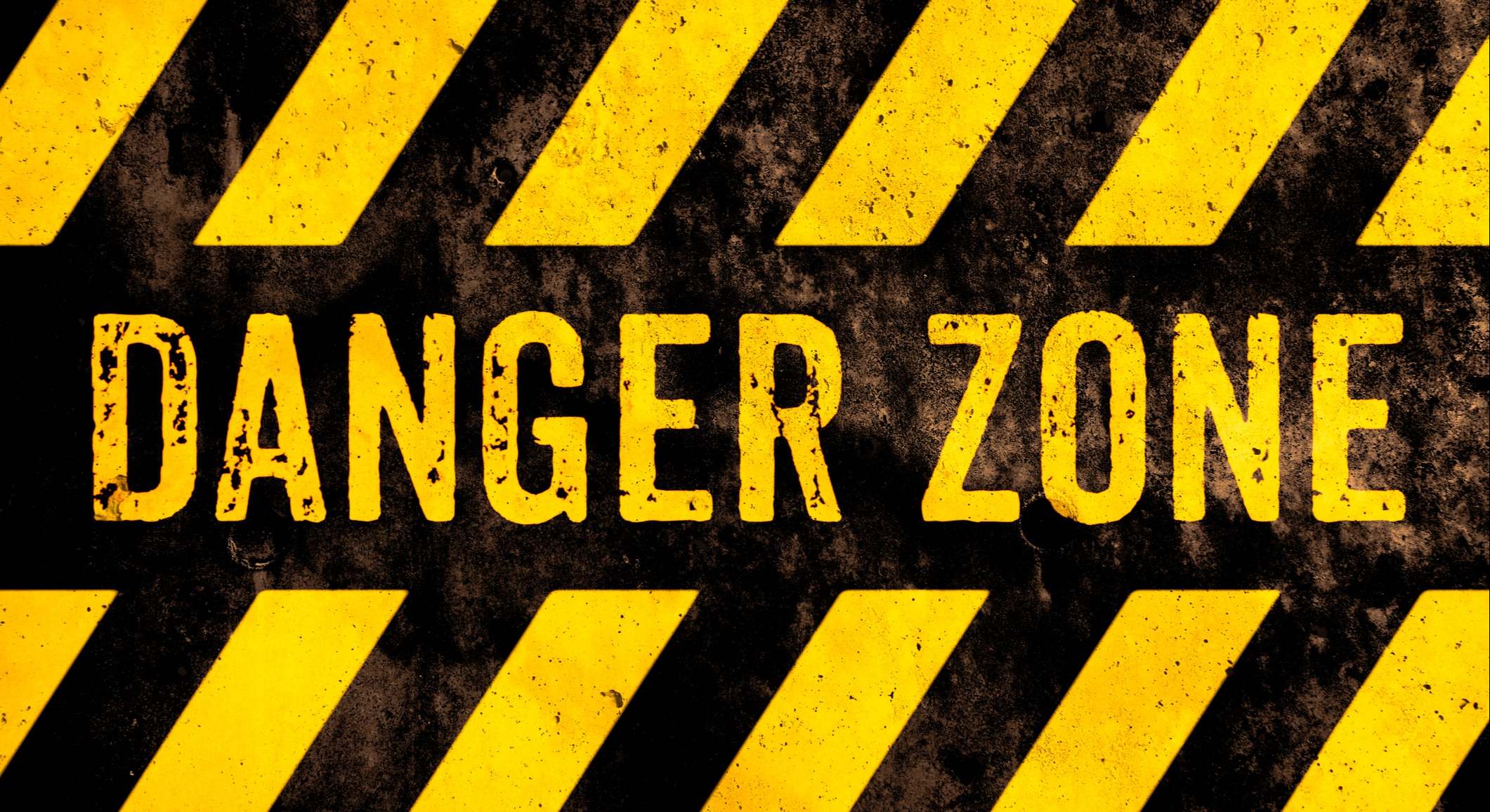 Un cartel de 'danger zone'