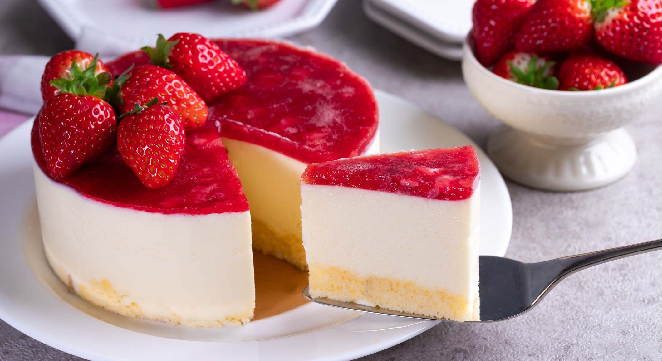 Tarta de queso de fresa